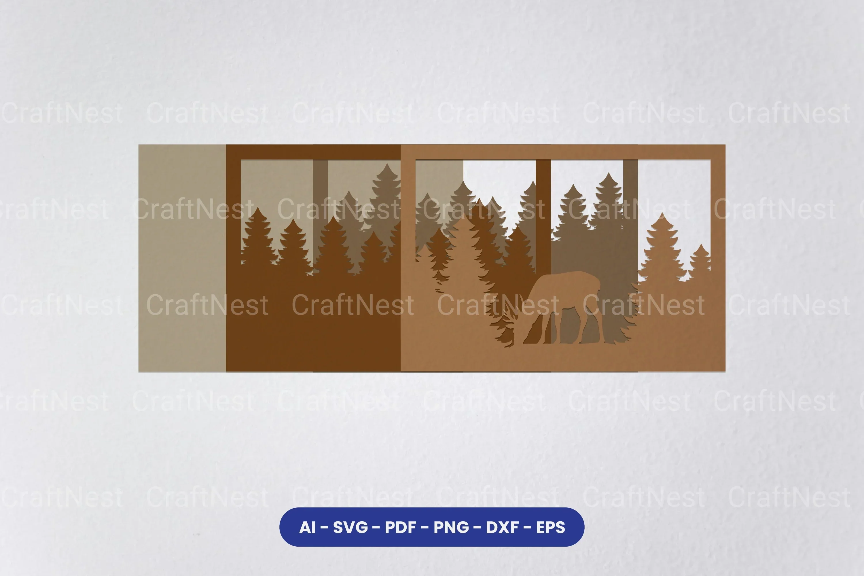 Layered Deer Forest Laser Cut SVG Bundle - Image 2