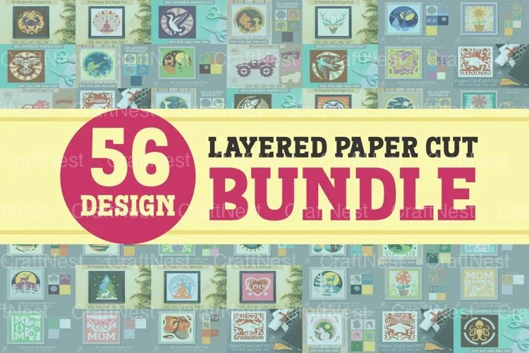 Layered Paper Cut Clipart Bundle