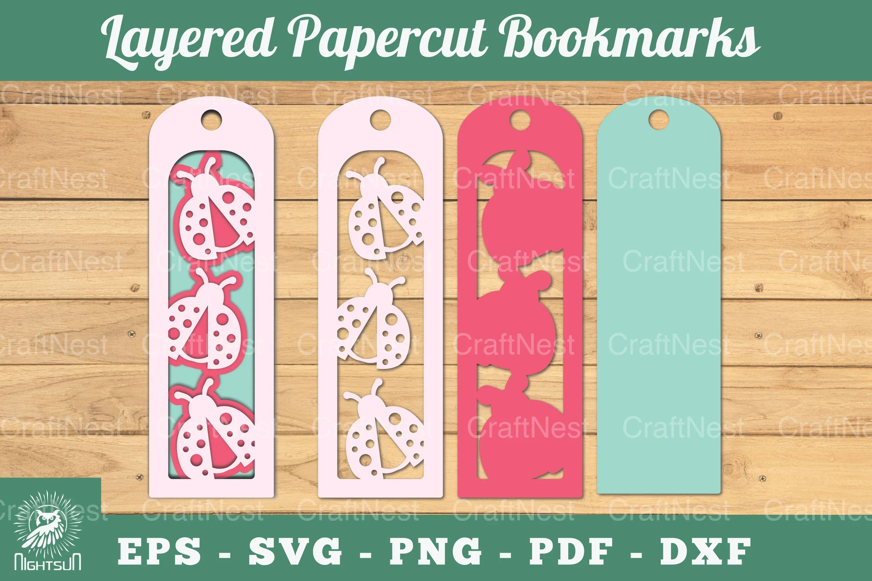 Layered Papercut Bookmarks SVG Bundle