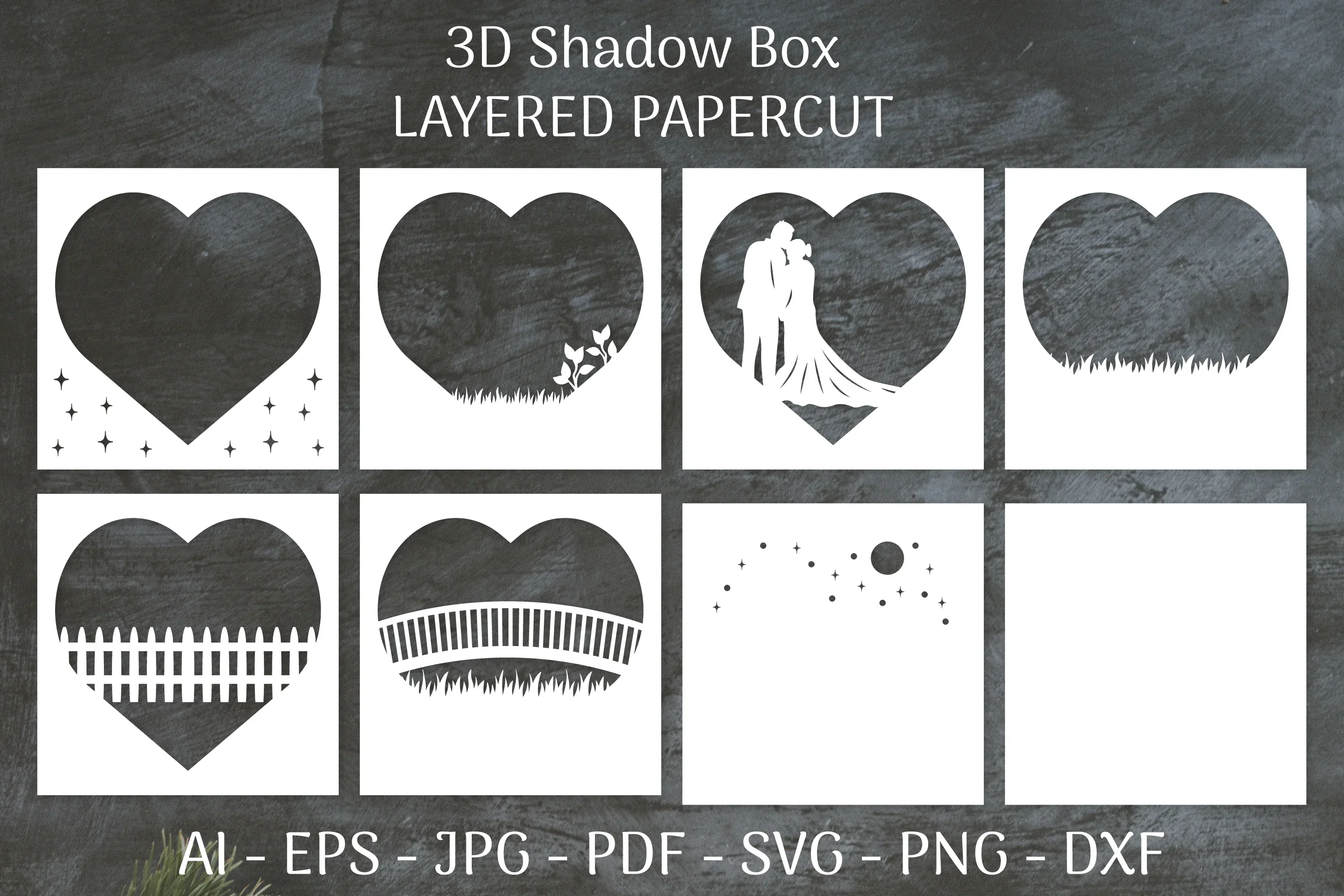 Layered Wedding Couple SVG Bundle