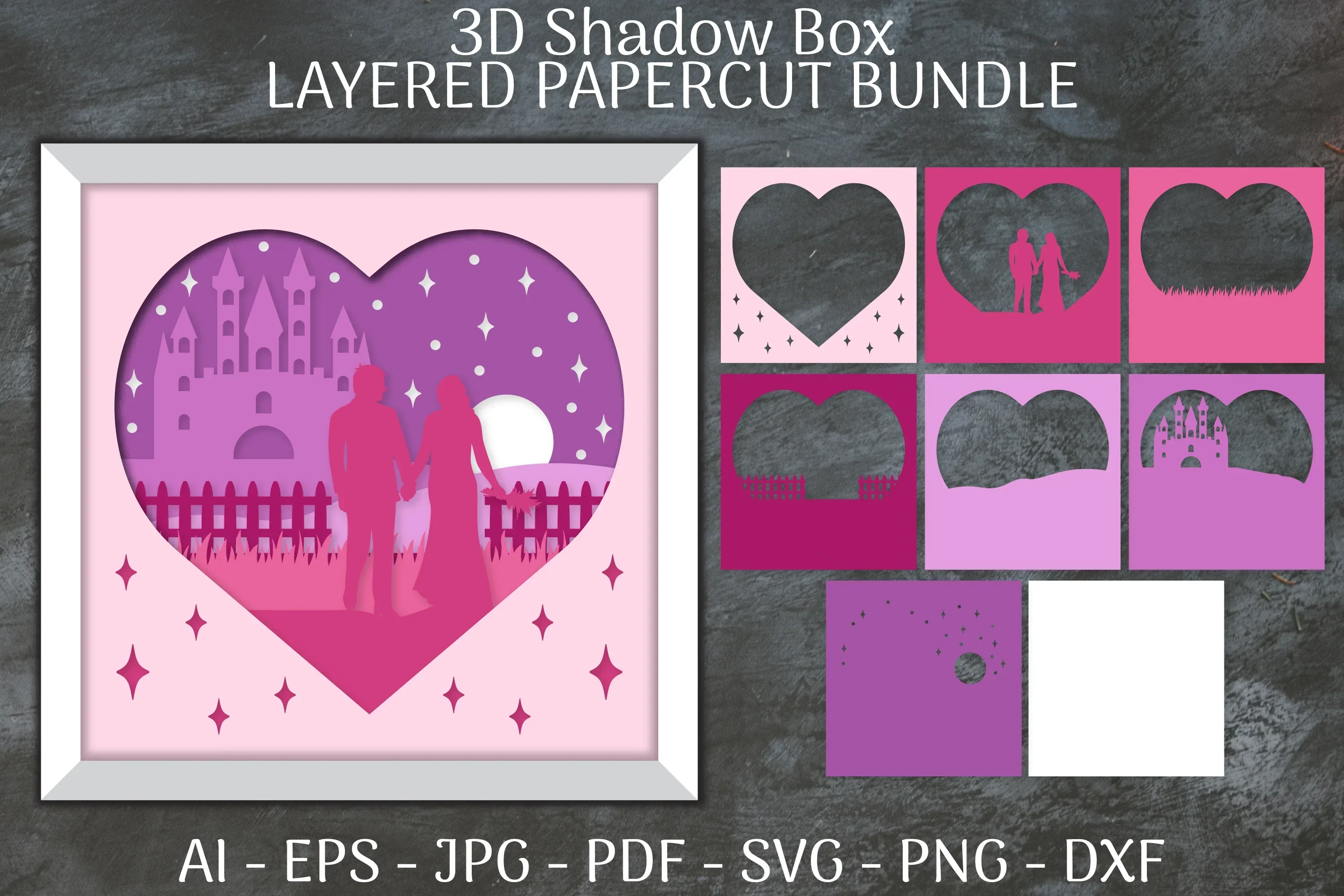 Layered Wedding Couple SVG Bundle - Image 2