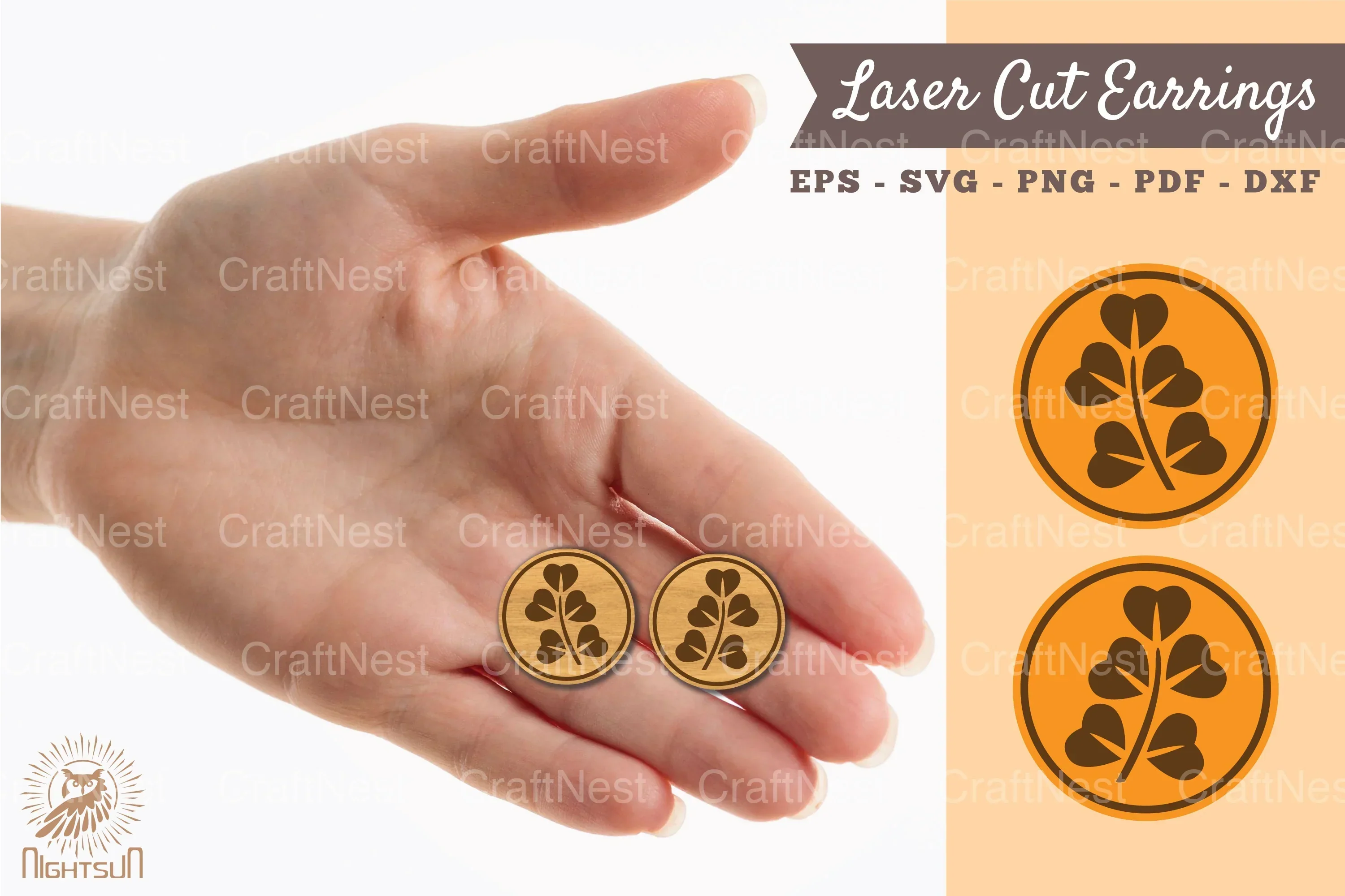 Leaves Earrings Laser Cut SVG Bundle