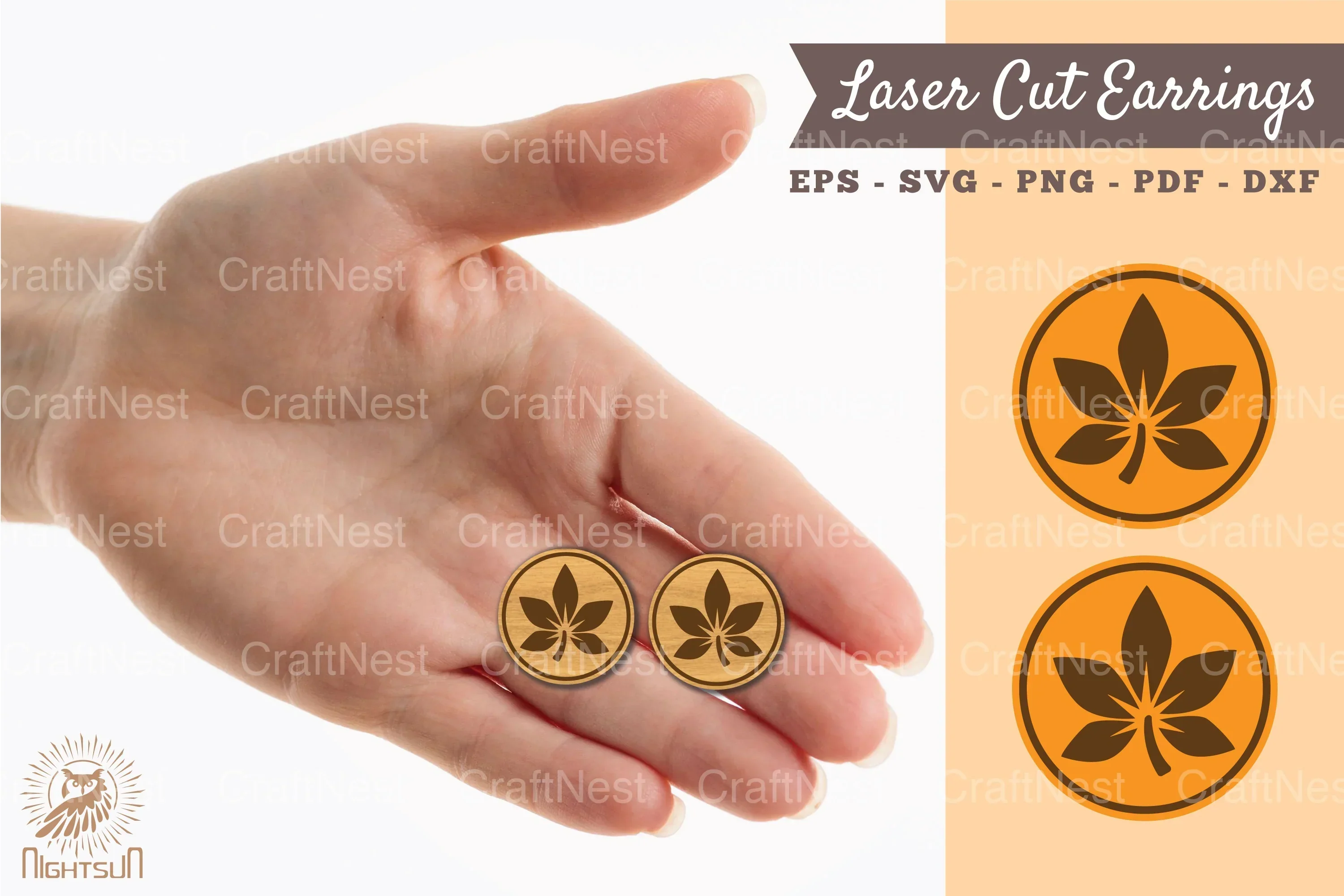 Leaves Earrings Laser Cut SVG Bundle