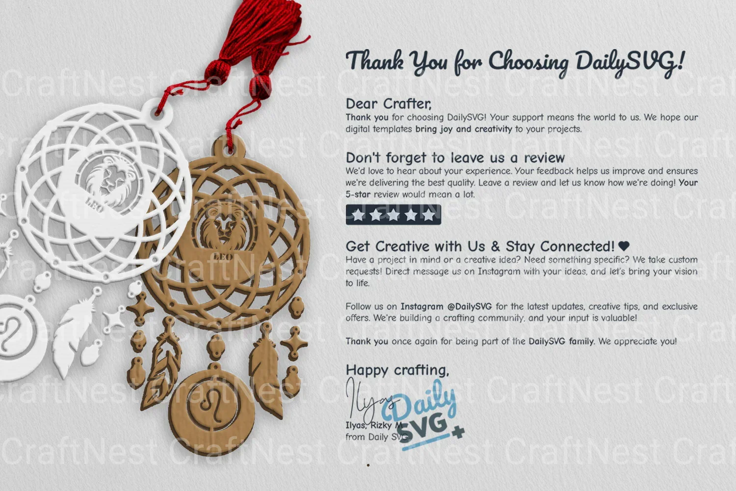 Leo Dream Catcher Set SVG Bundle - Image 3