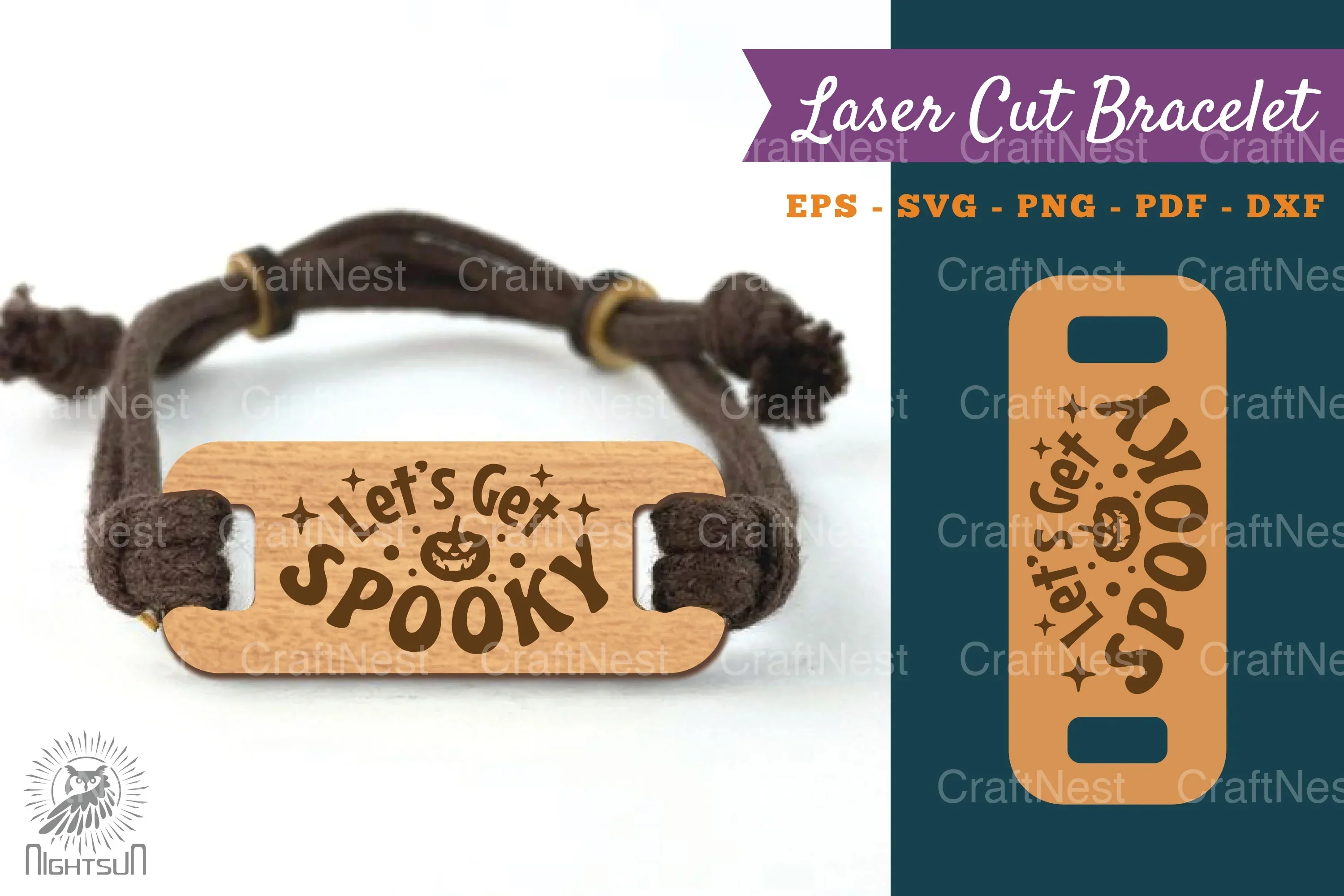 Let's Get Spooky Laser Cut Bracelet SVG Design Bundle