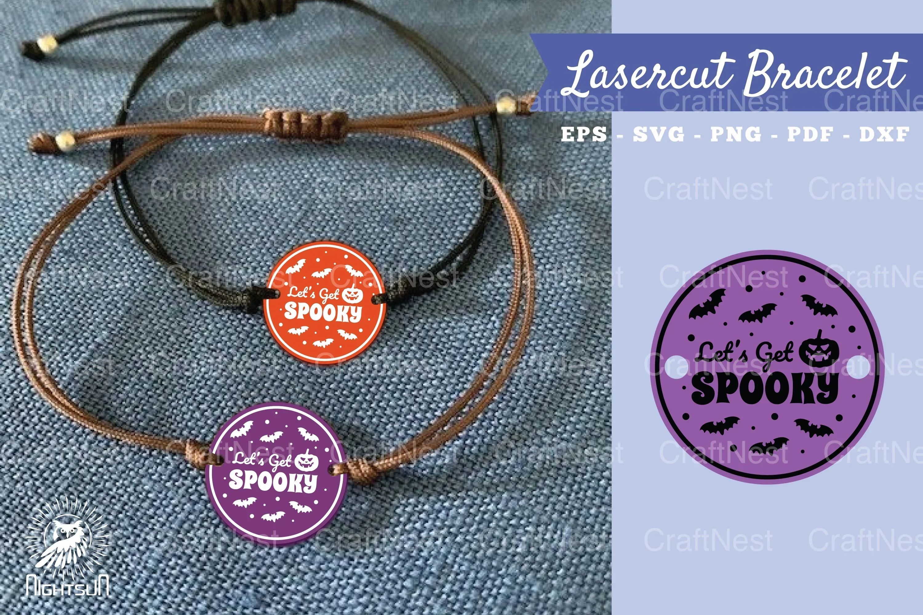 Let's Get Spooky Laser Cut Bracelet SVG Design Bundle