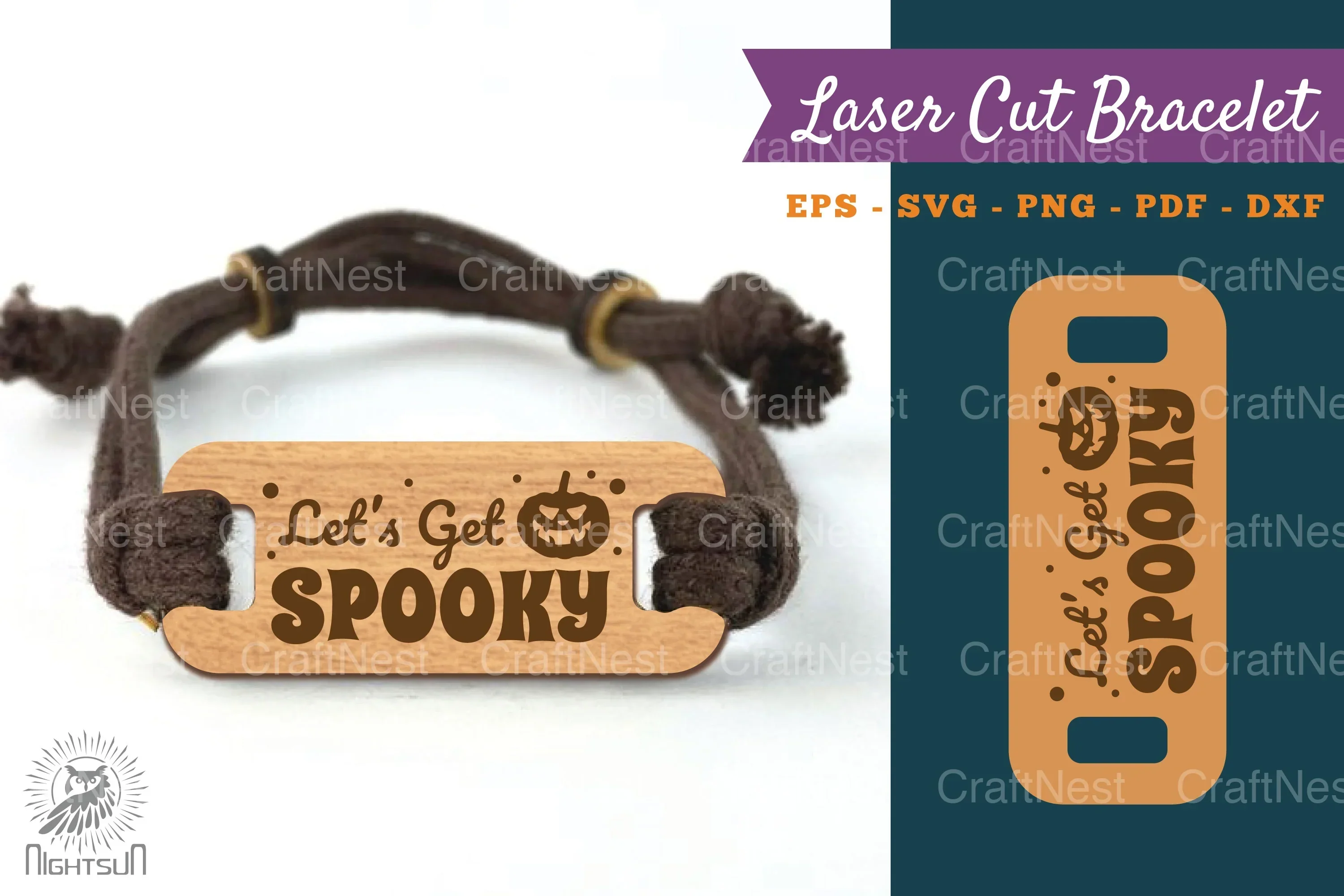 Let's Get Spooky Laser Cut Bracelet SVG Design Bundle