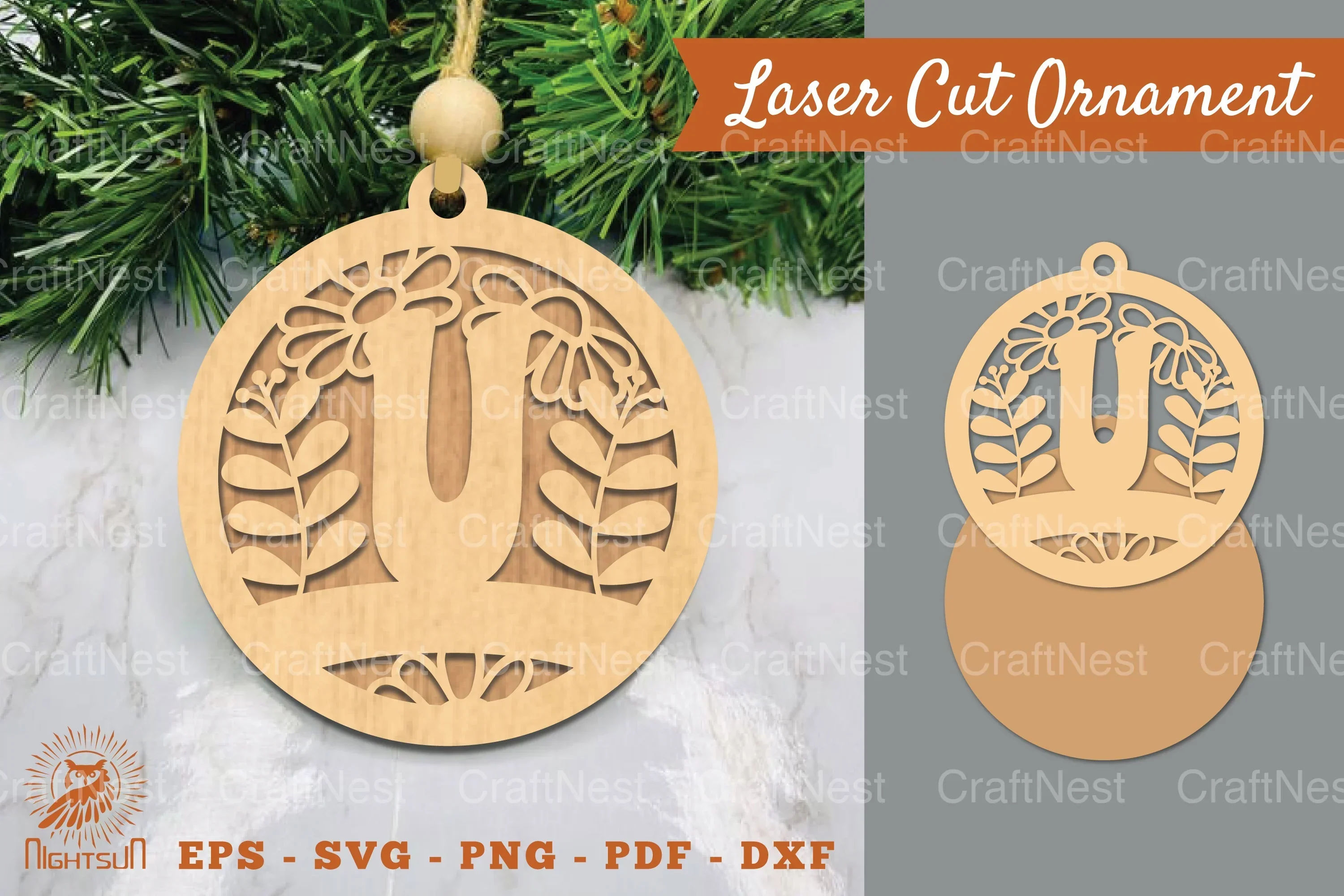 Letter U Laser Cut Ornament Clipart Bundle