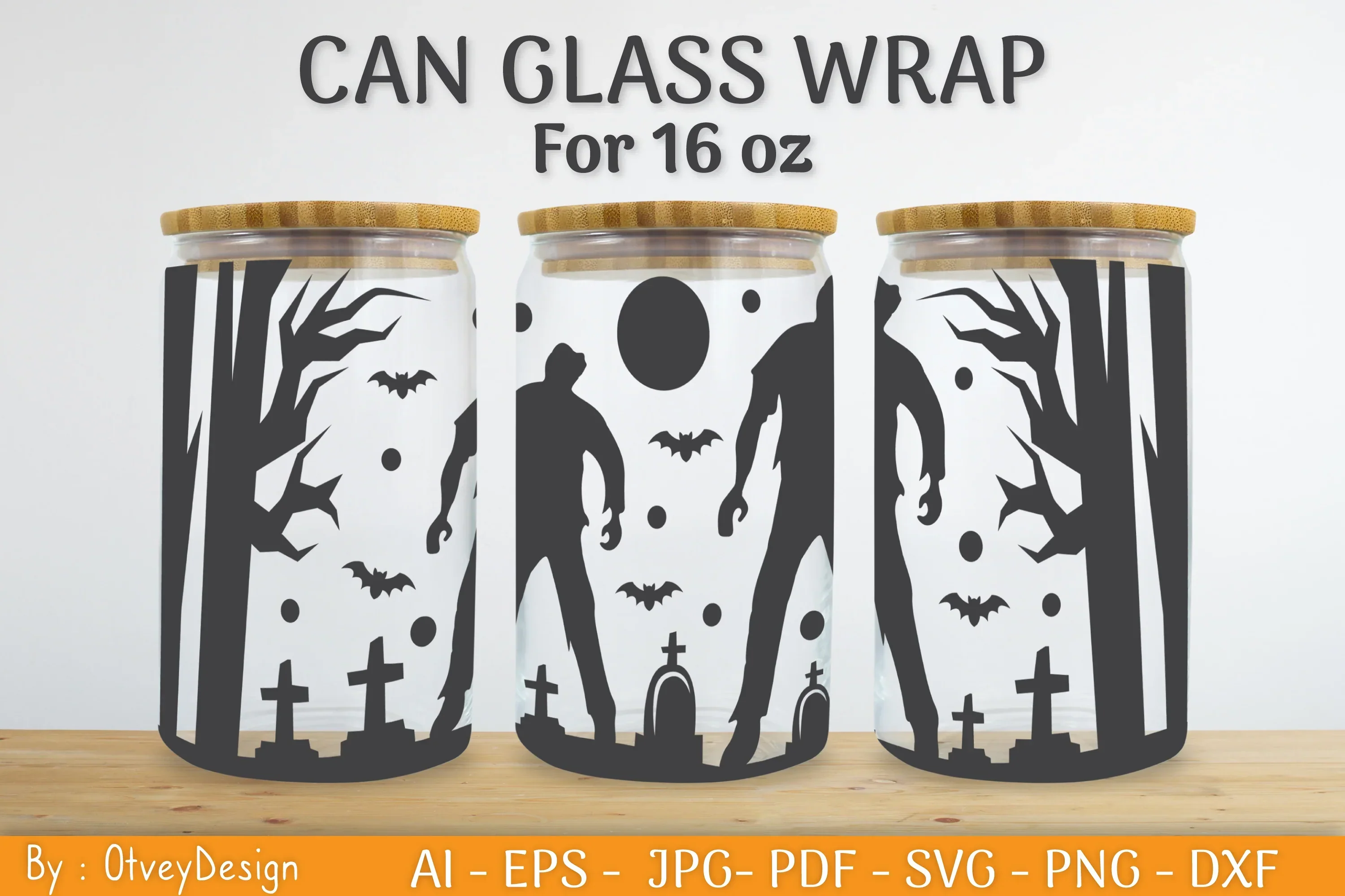 Libbey 16 Oz Can Glass Halloween Wrap SVG Bundle - Image 2