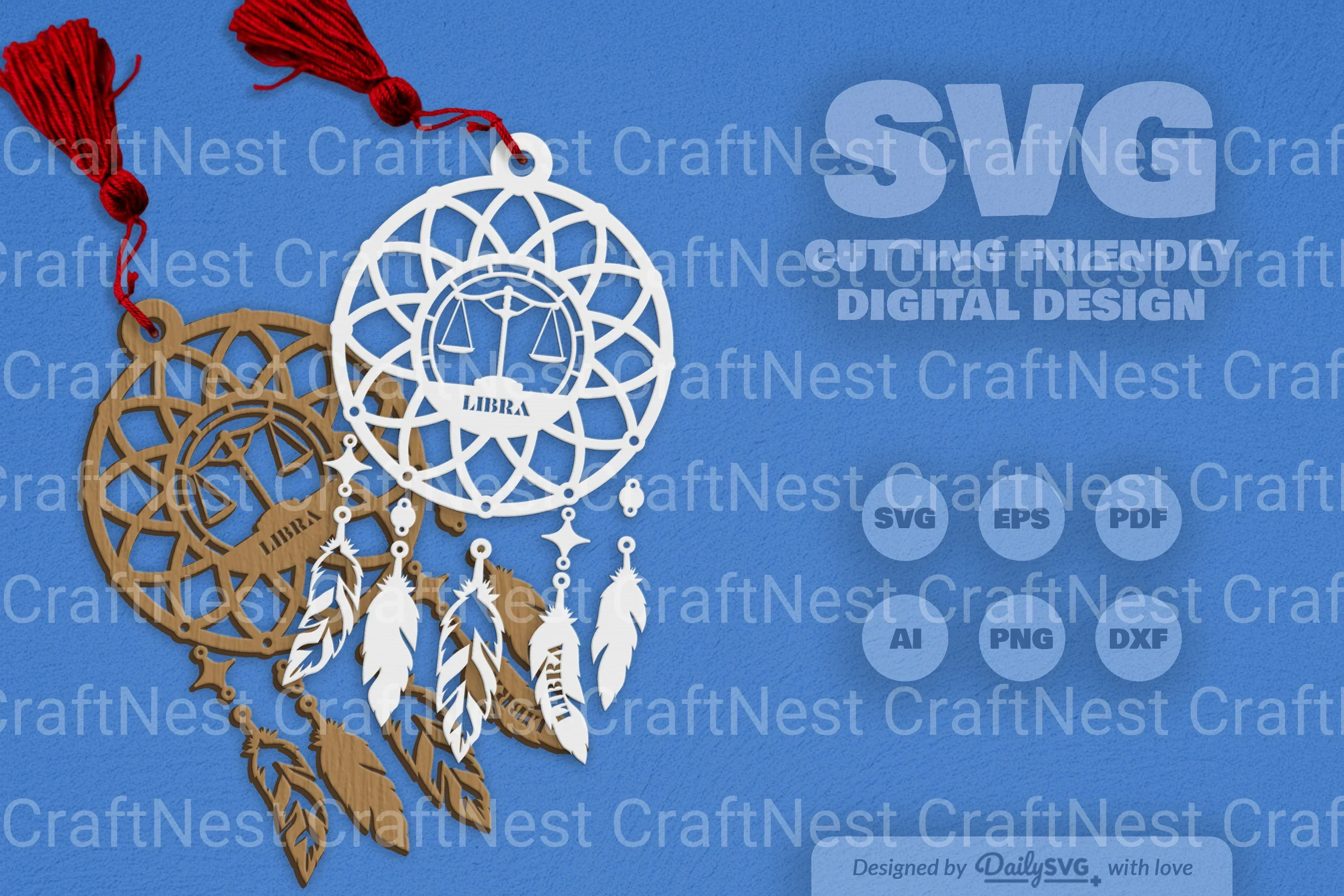 Libra Dream Catcher Laser Cut Clipart Set - Image 10