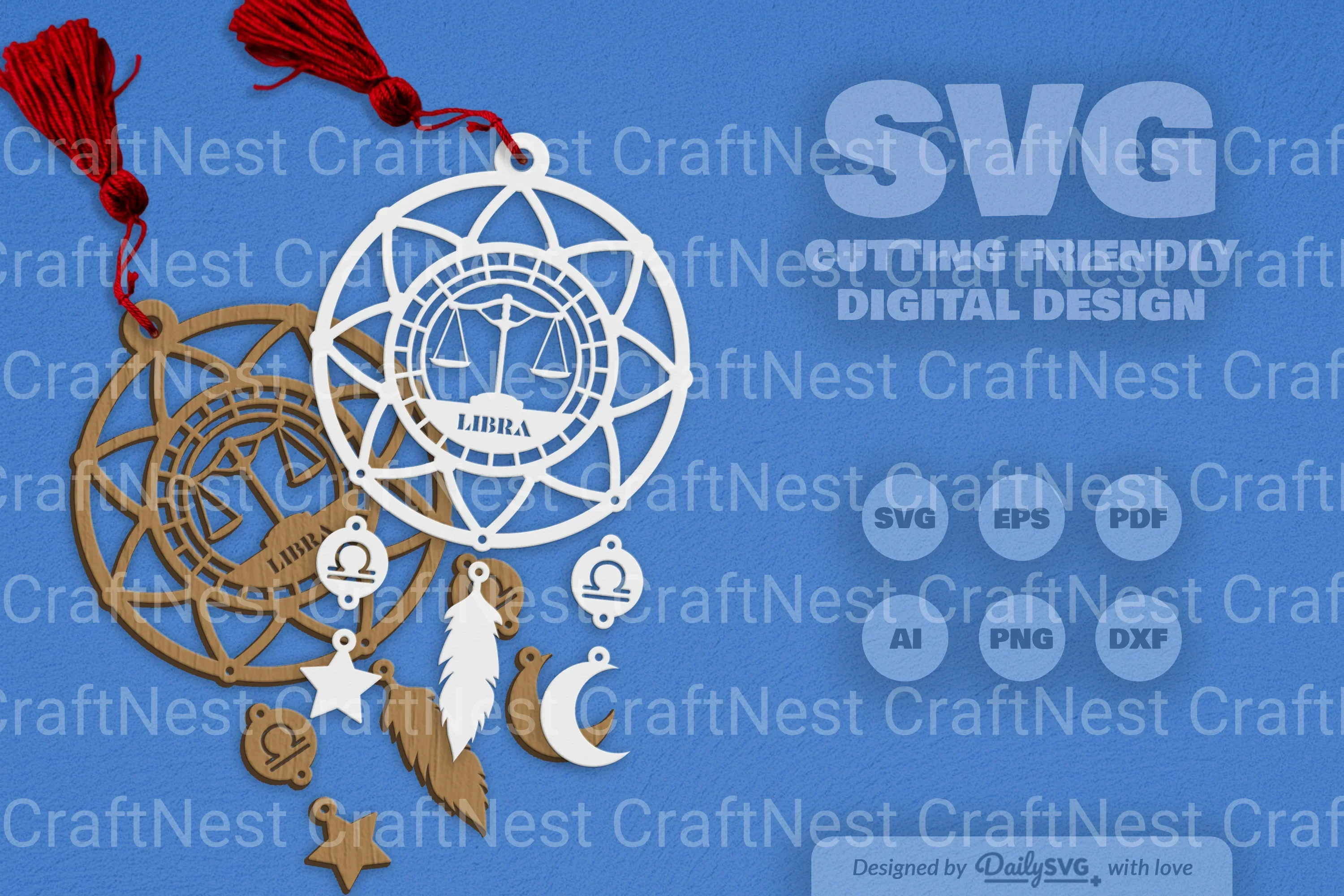 Libra Dream Catcher Laser Cut Clipart Set - Image 2