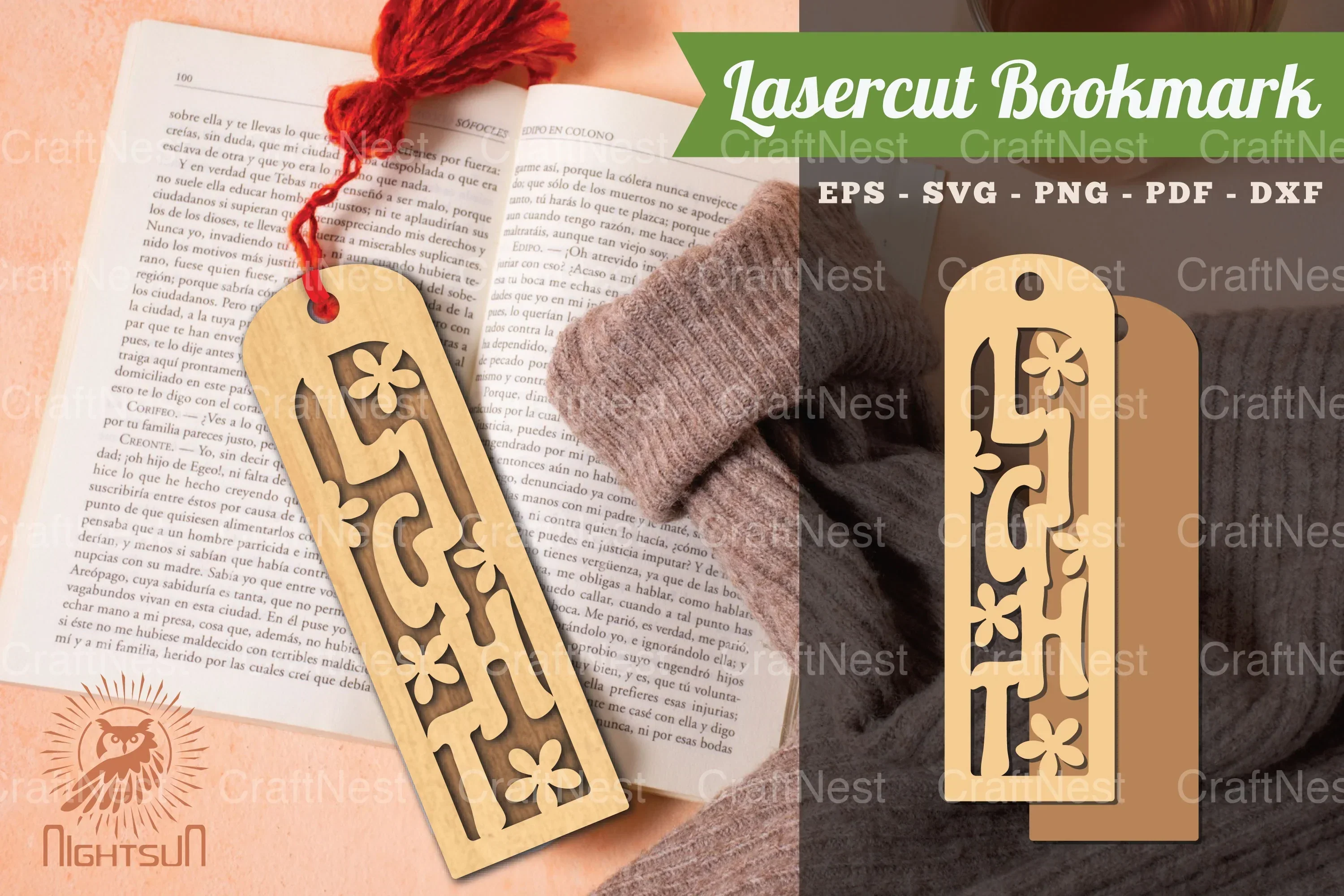 Light Laser Cut Bookmark Design Bundle