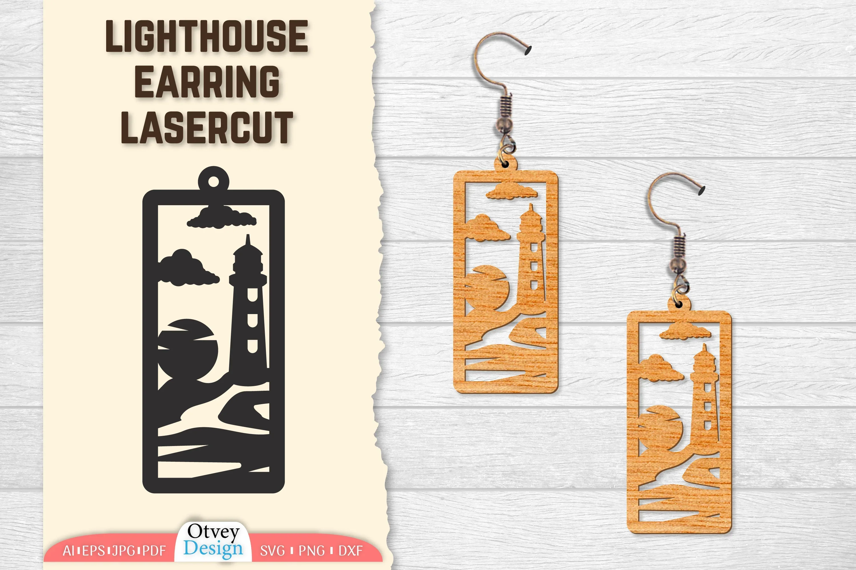 Lighthouse Earring Lasercut SVG Bundle