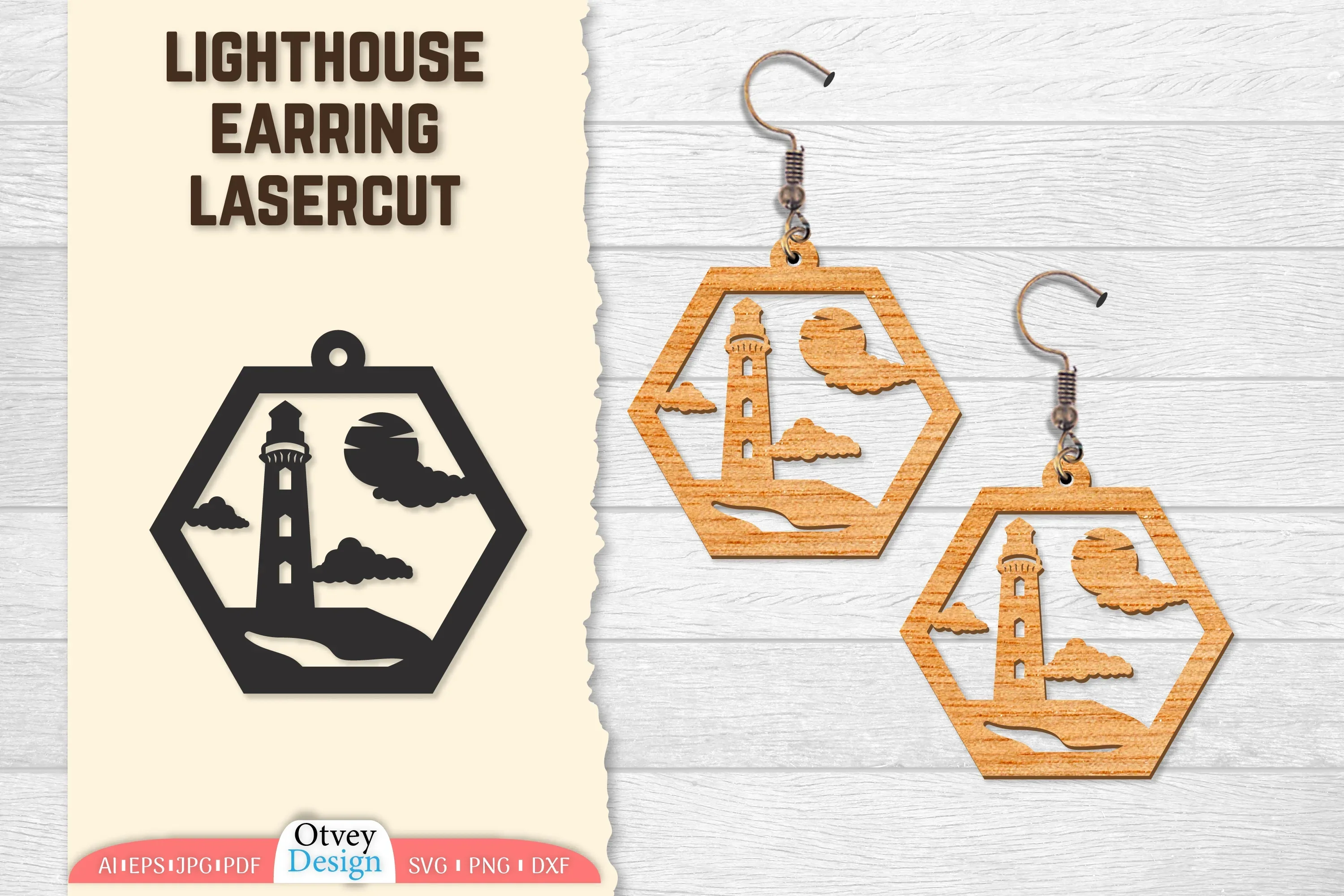 Lighthouse Earring Lasercut SVG Bundle