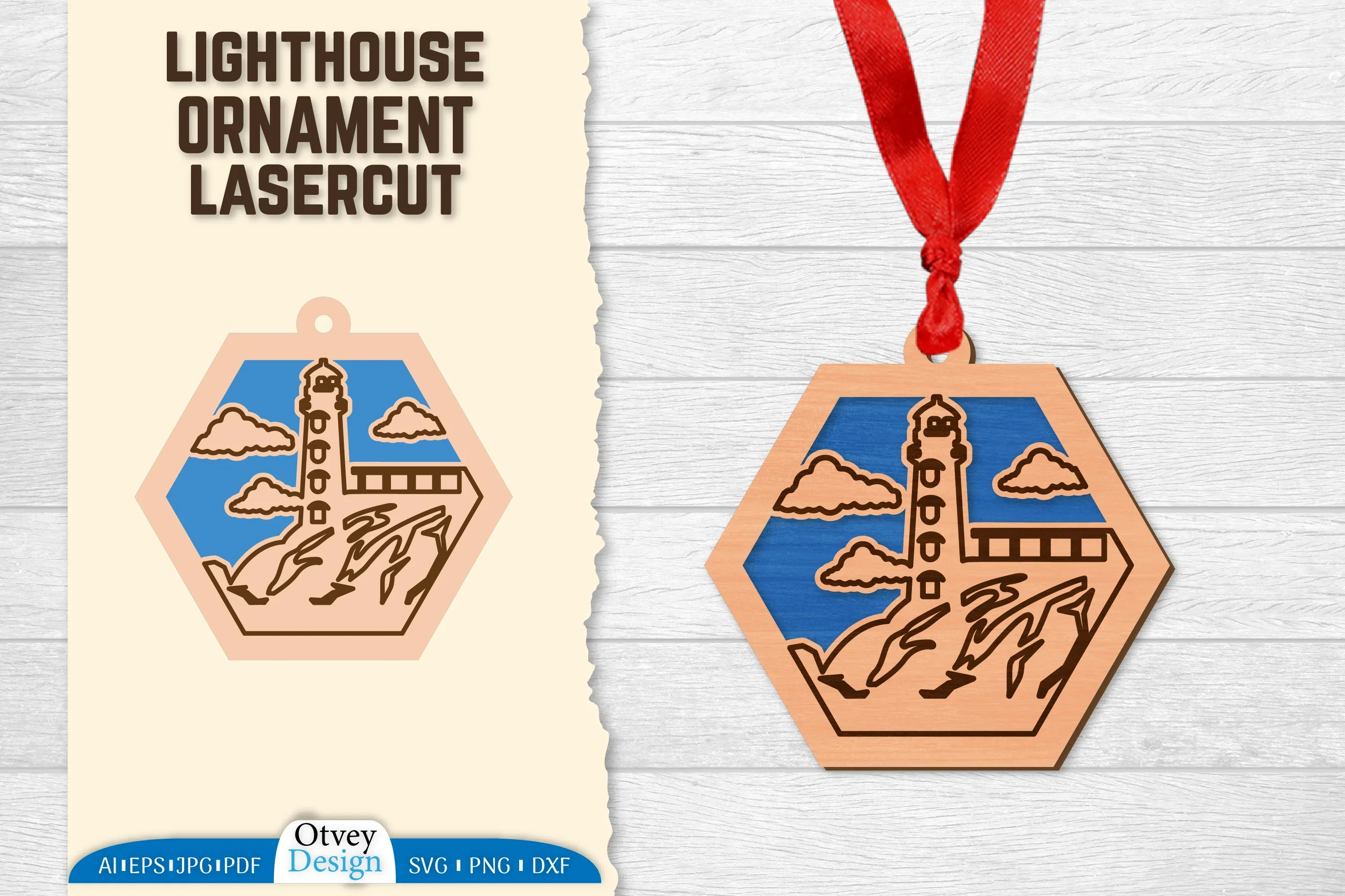 Lighthouse Lasercut Ornament SVG Bundle