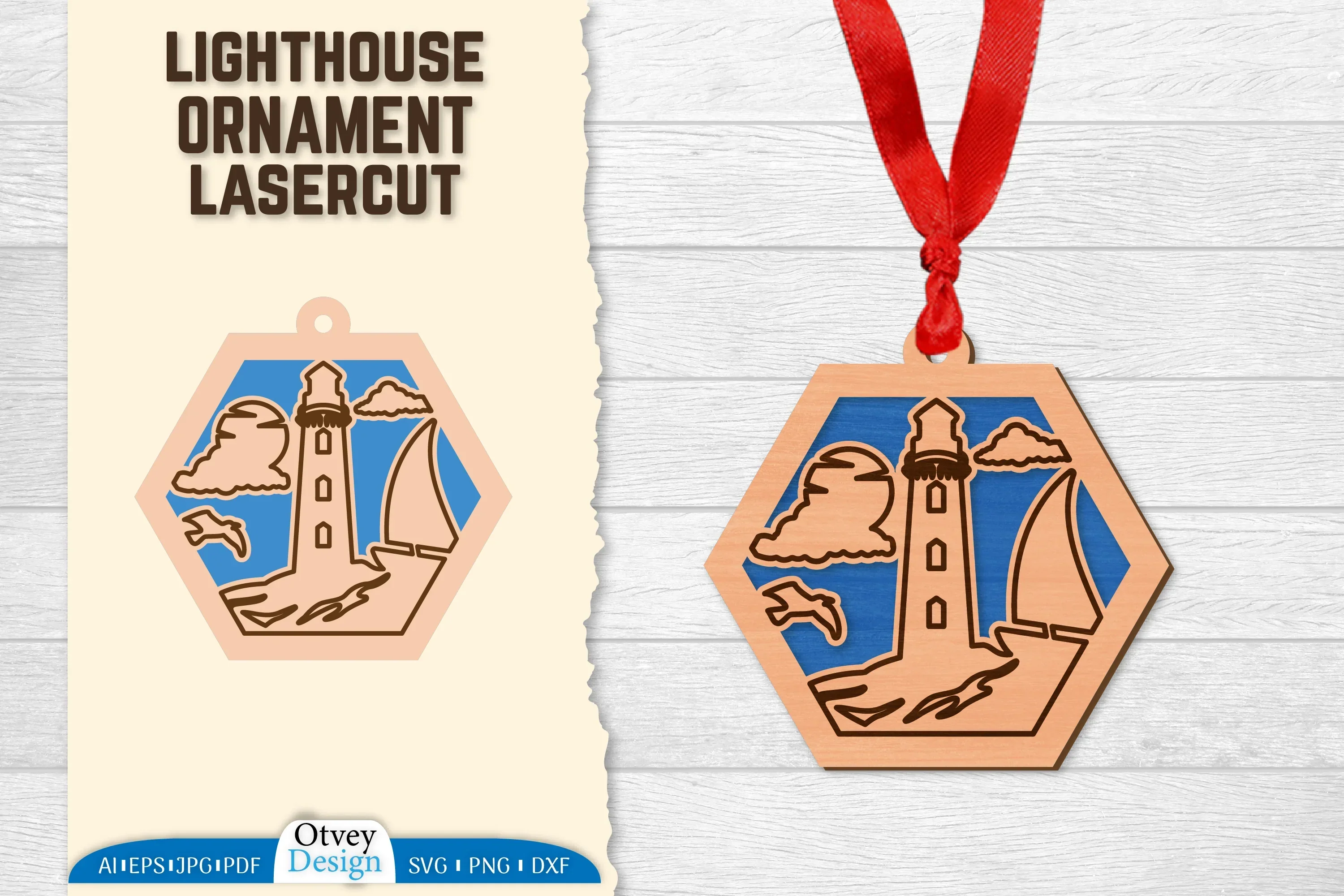 Lighthouse Lasercut Ornament SVG Bundle