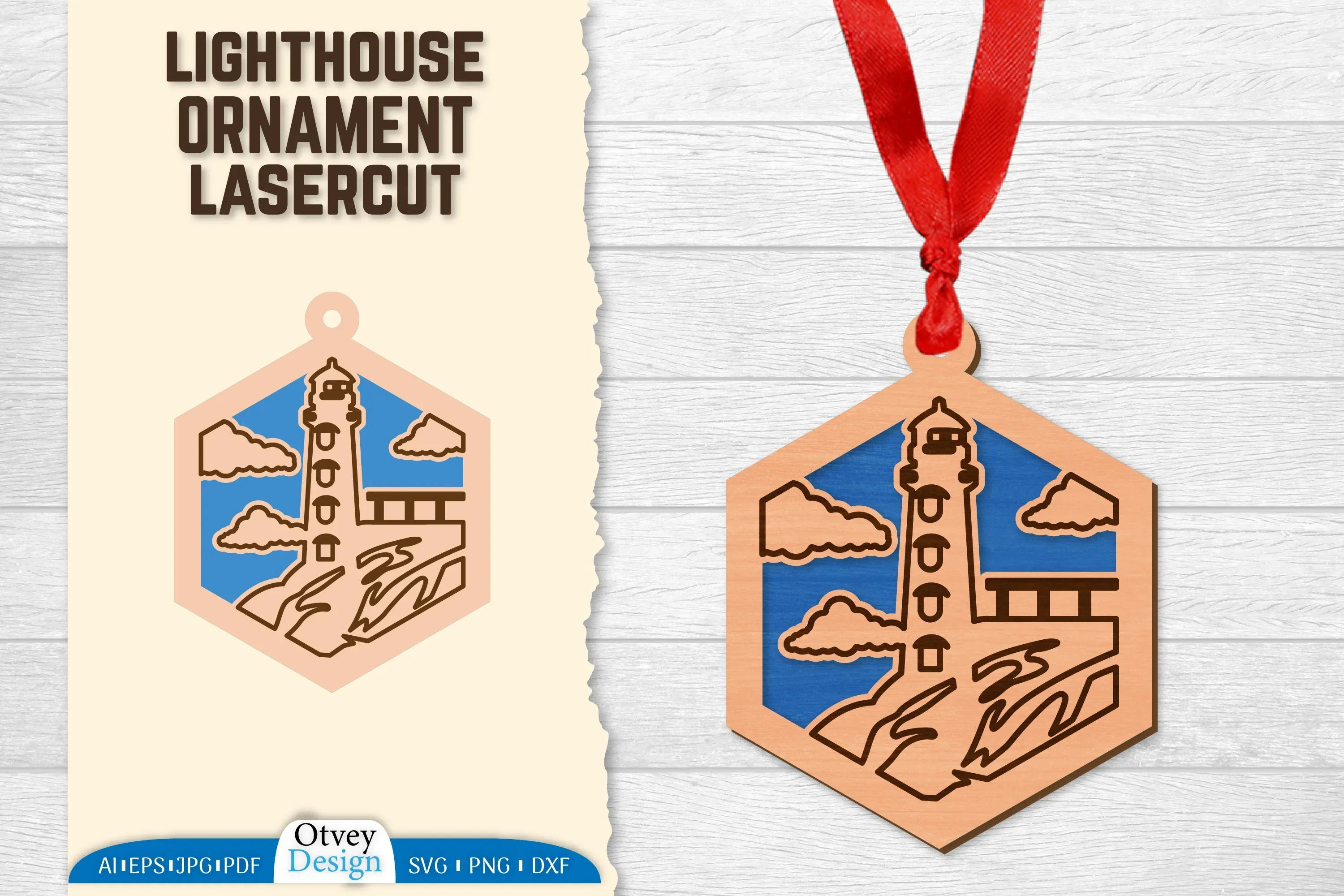 Lighthouse Lasercut Ornament SVG Bundle