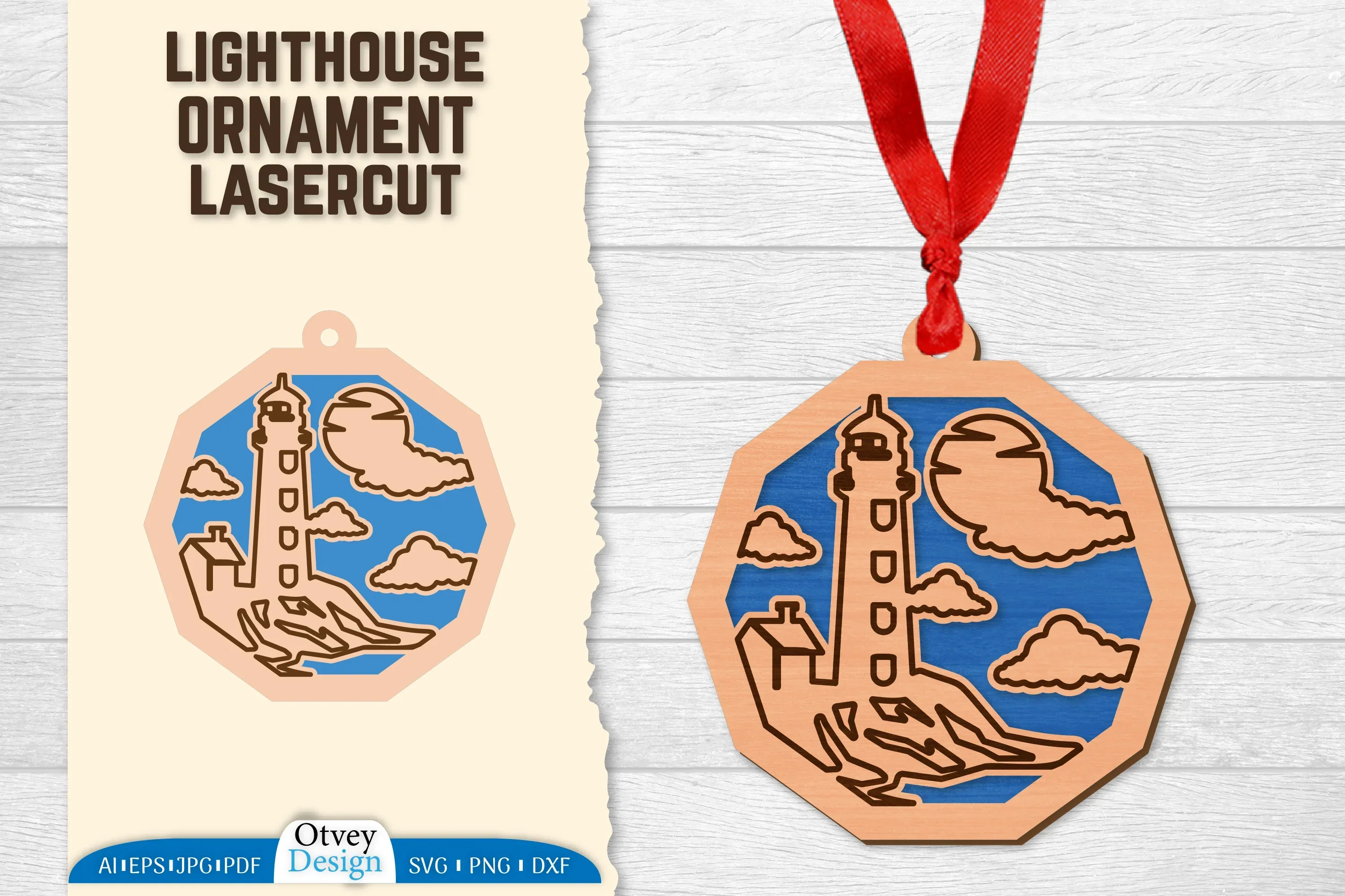 Lighthouse Lasercut Ornament SVG Bundle