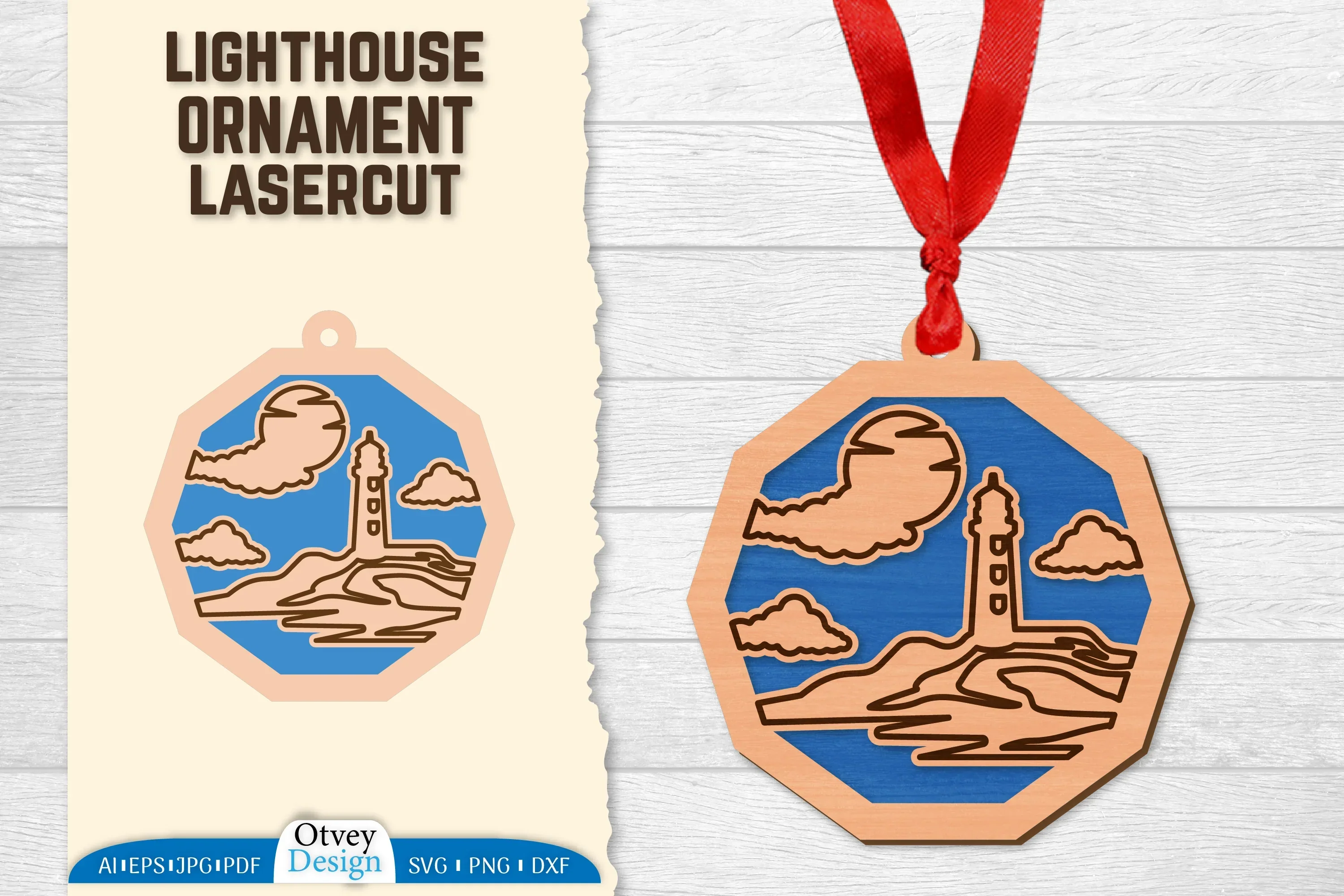 Lighthouse Lasercut Ornament SVG Bundle