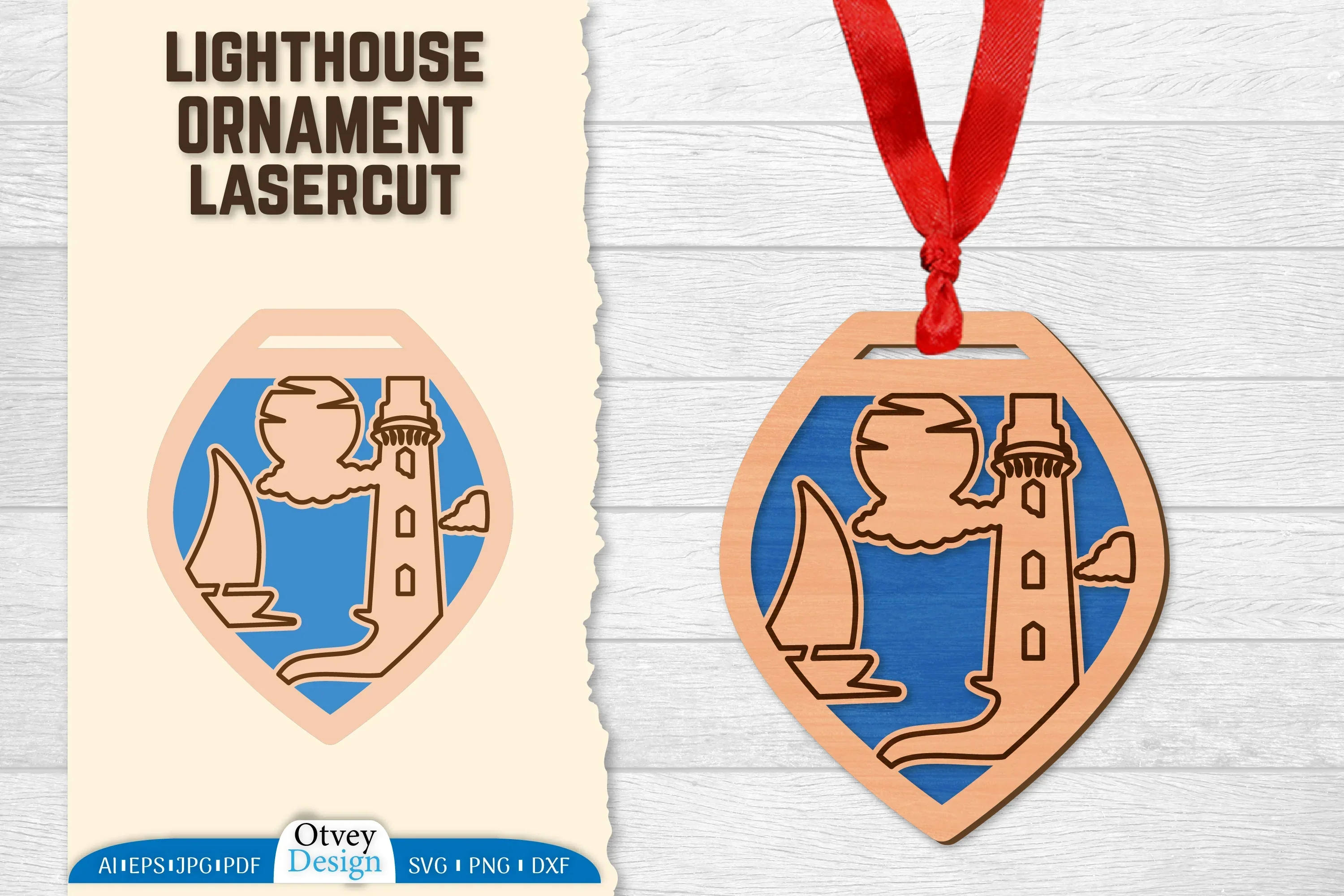 Lighthouse Lasercut Ornament SVG Bundle