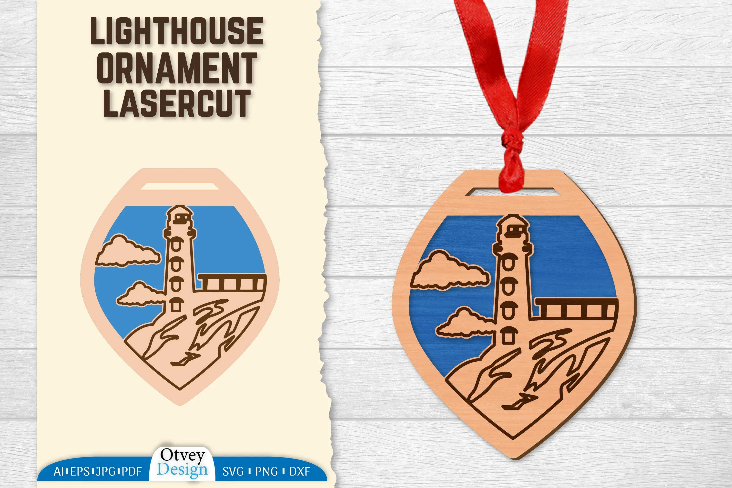 Lighthouse Lasercut Ornament SVG Bundle