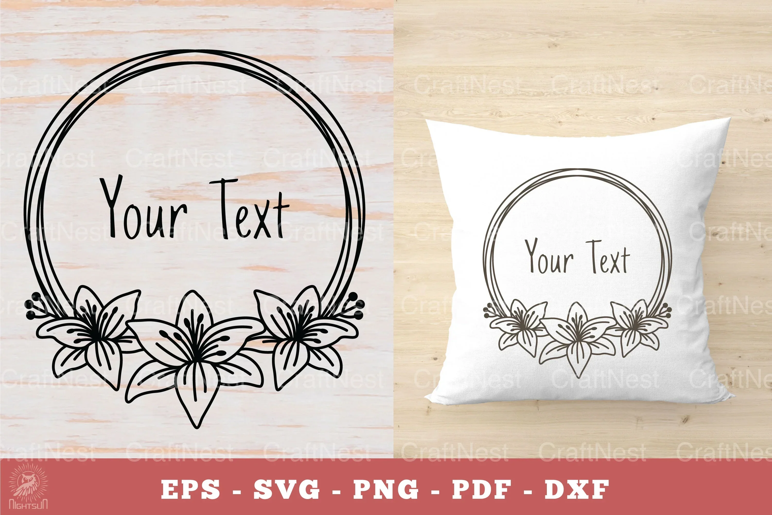 Lily Flowers Monogram Clipart Bundle