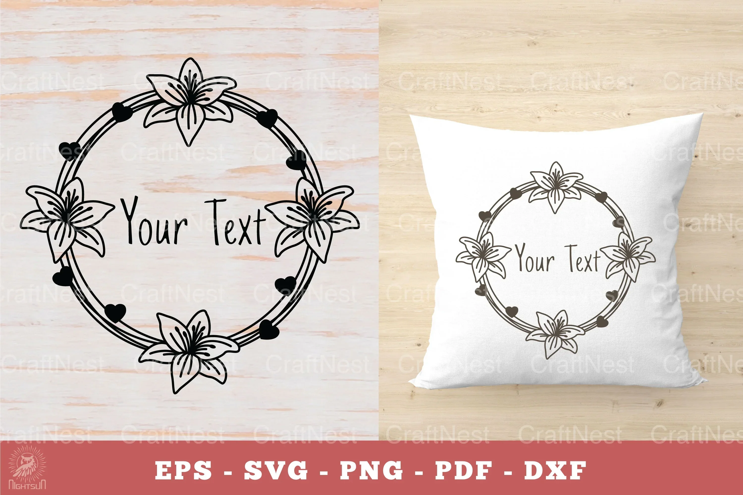 Lily Flowers Monogram Clipart Bundle