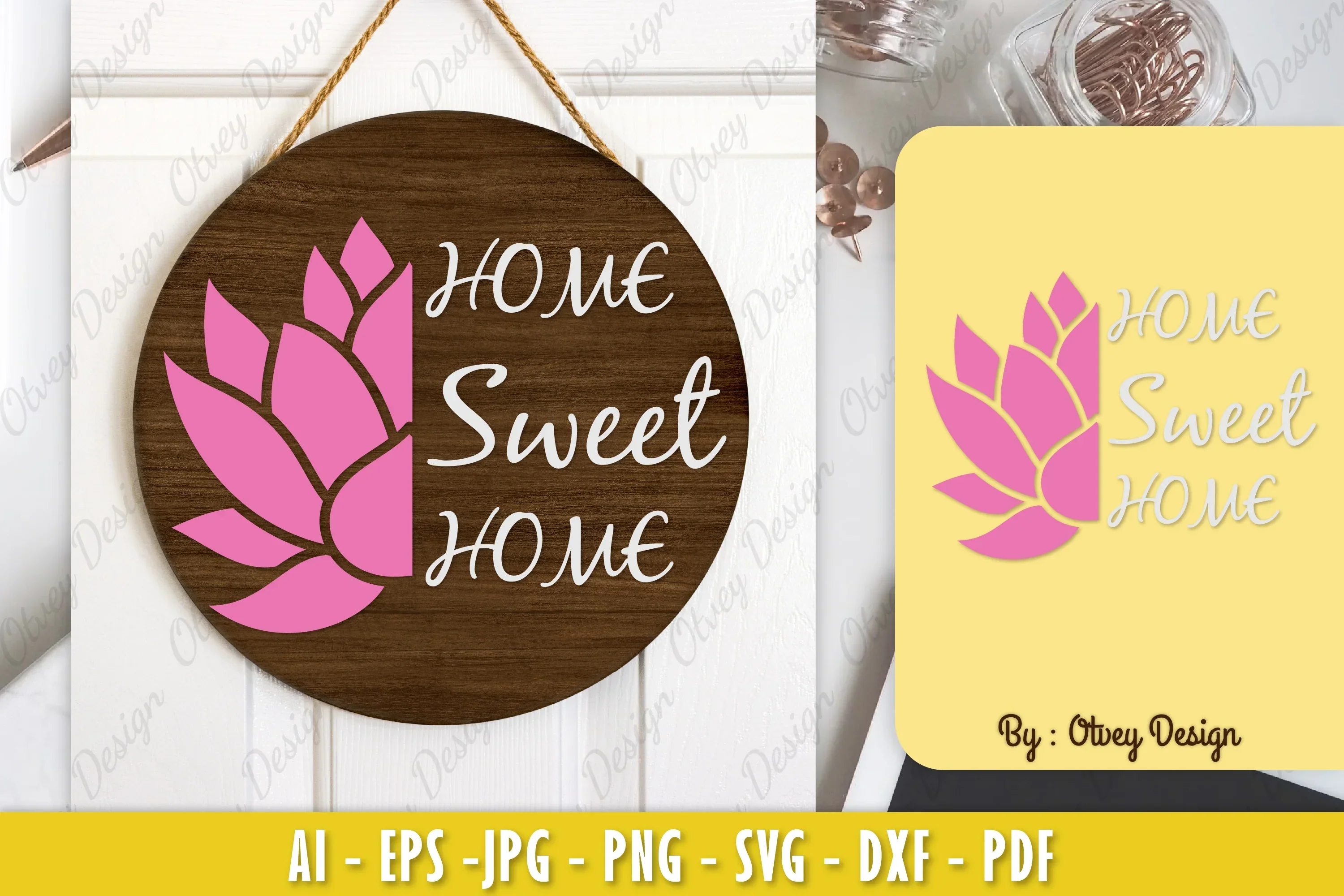 Lotus Flower Welcome Sign SVG Bundle