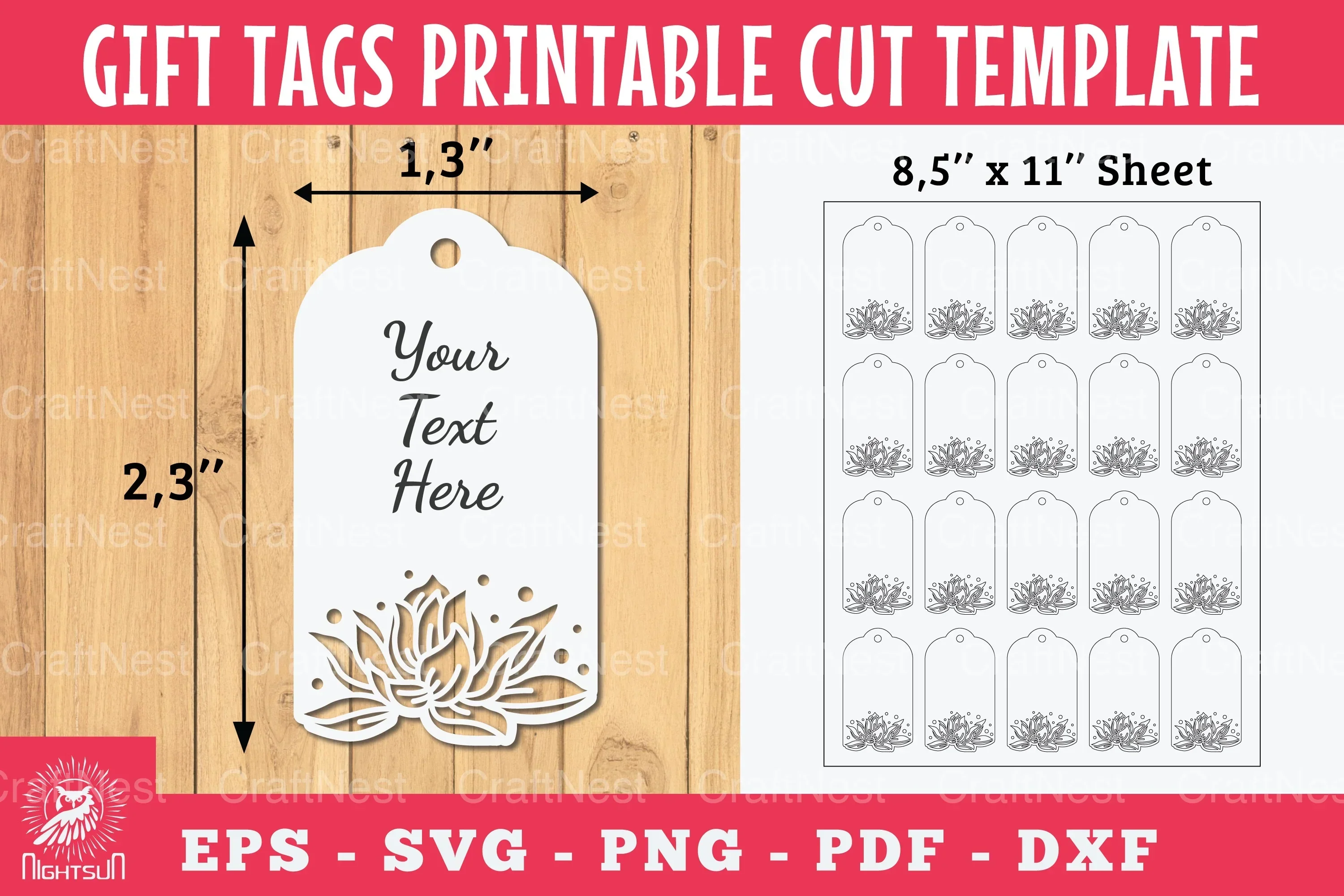Lotus Gift Tags Printable Bundle
