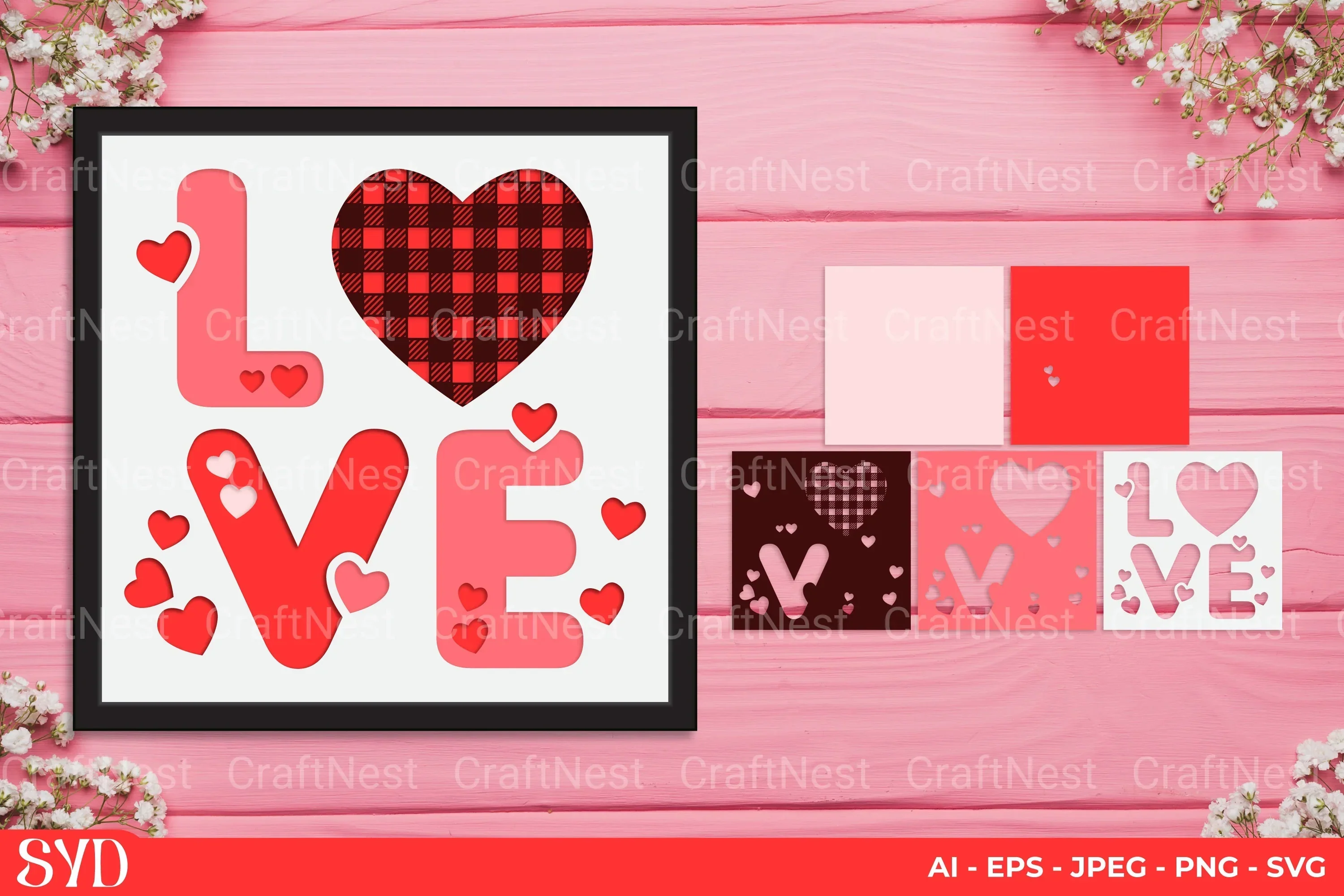 Love 3D Layered Papercut SVG Bundle