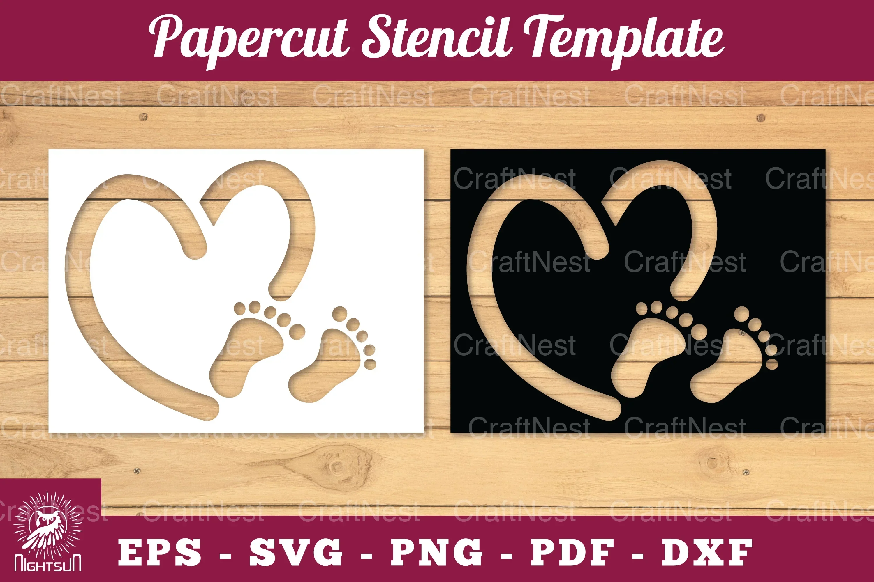 Love Baby Paper Cut Stencil Clipart Bundle