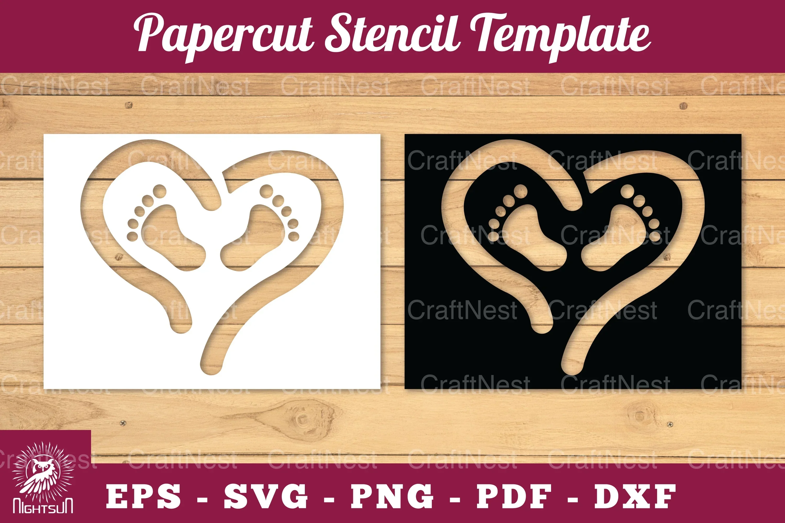 Love Baby Paper Cut Stencil Clipart Bundle