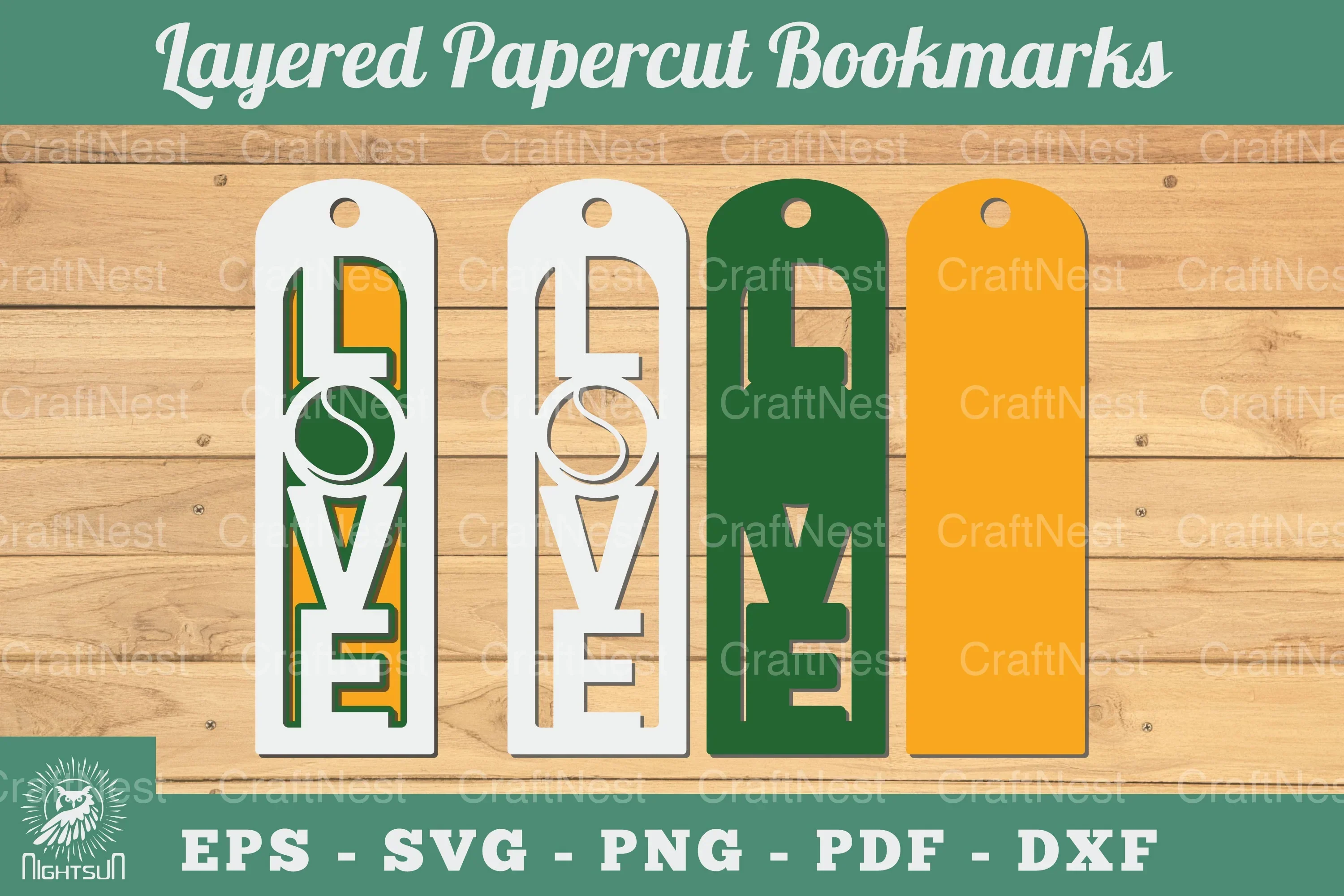 Love Baseball 3D Papercut Bookmarks Bundle