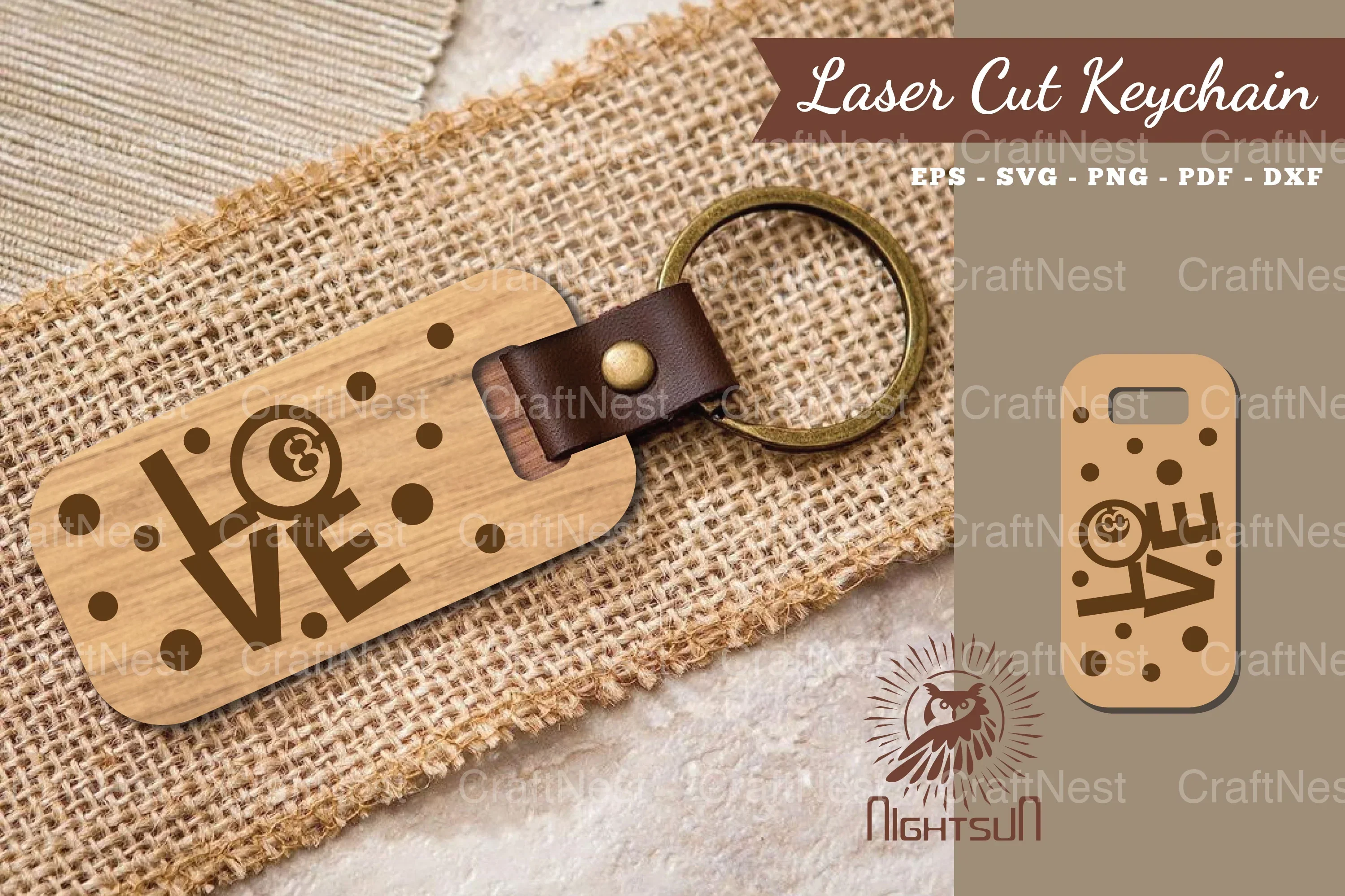 Love Billiard Laser Cut Keychain Design Bundle