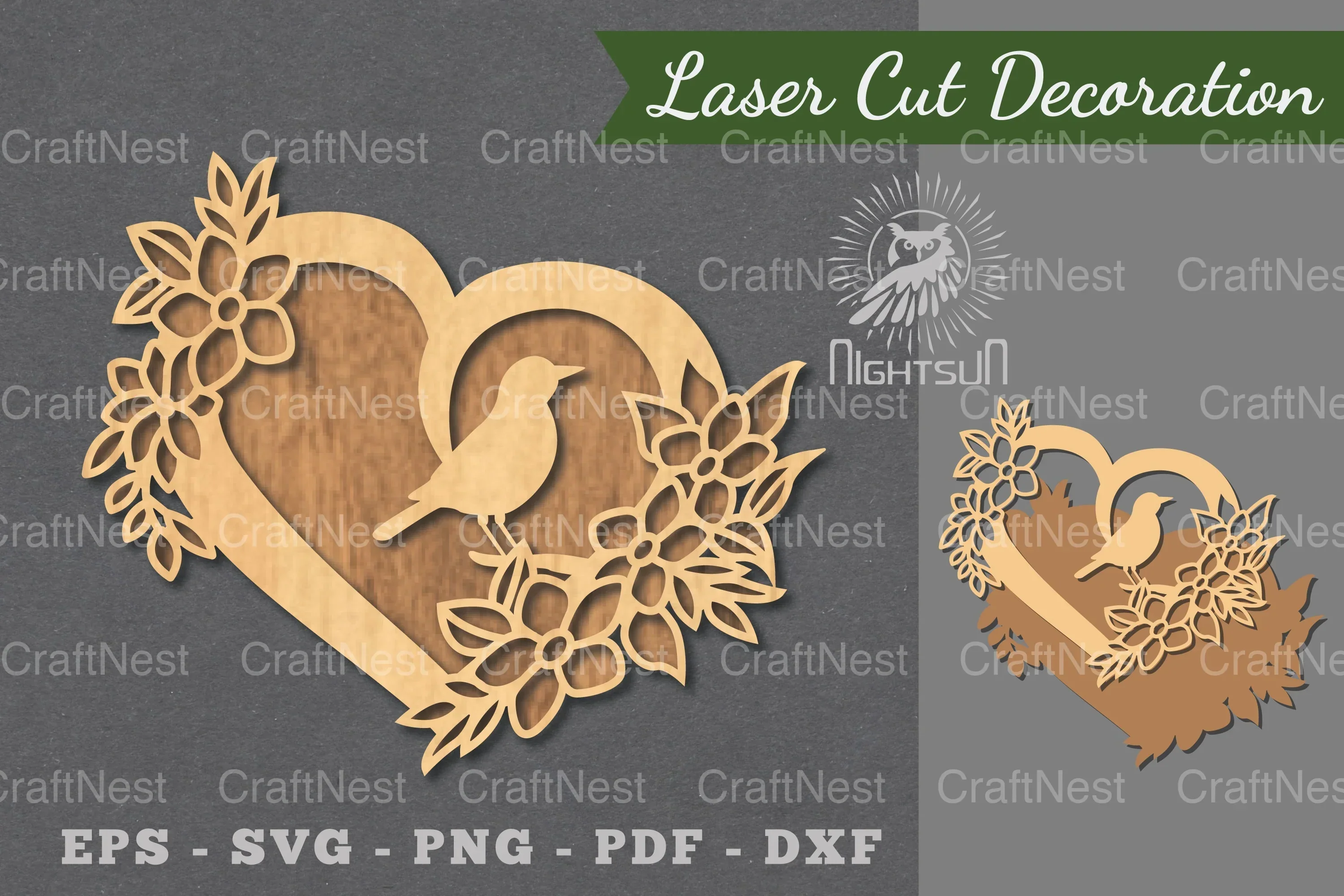 Love Bird Laser Cut Decoration Clipart Bundle