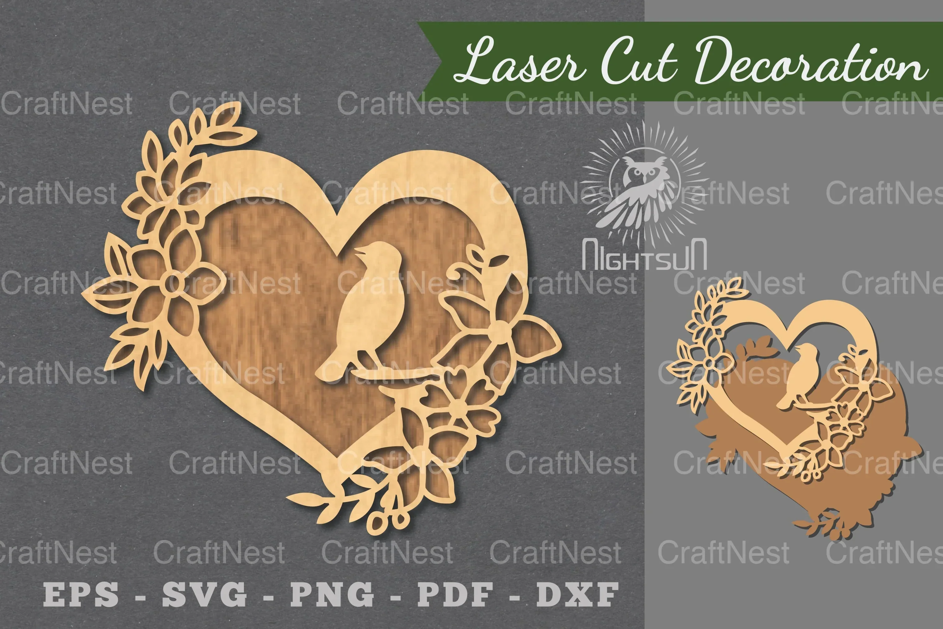 Love Bird Laser Cut Decoration Clipart Bundle