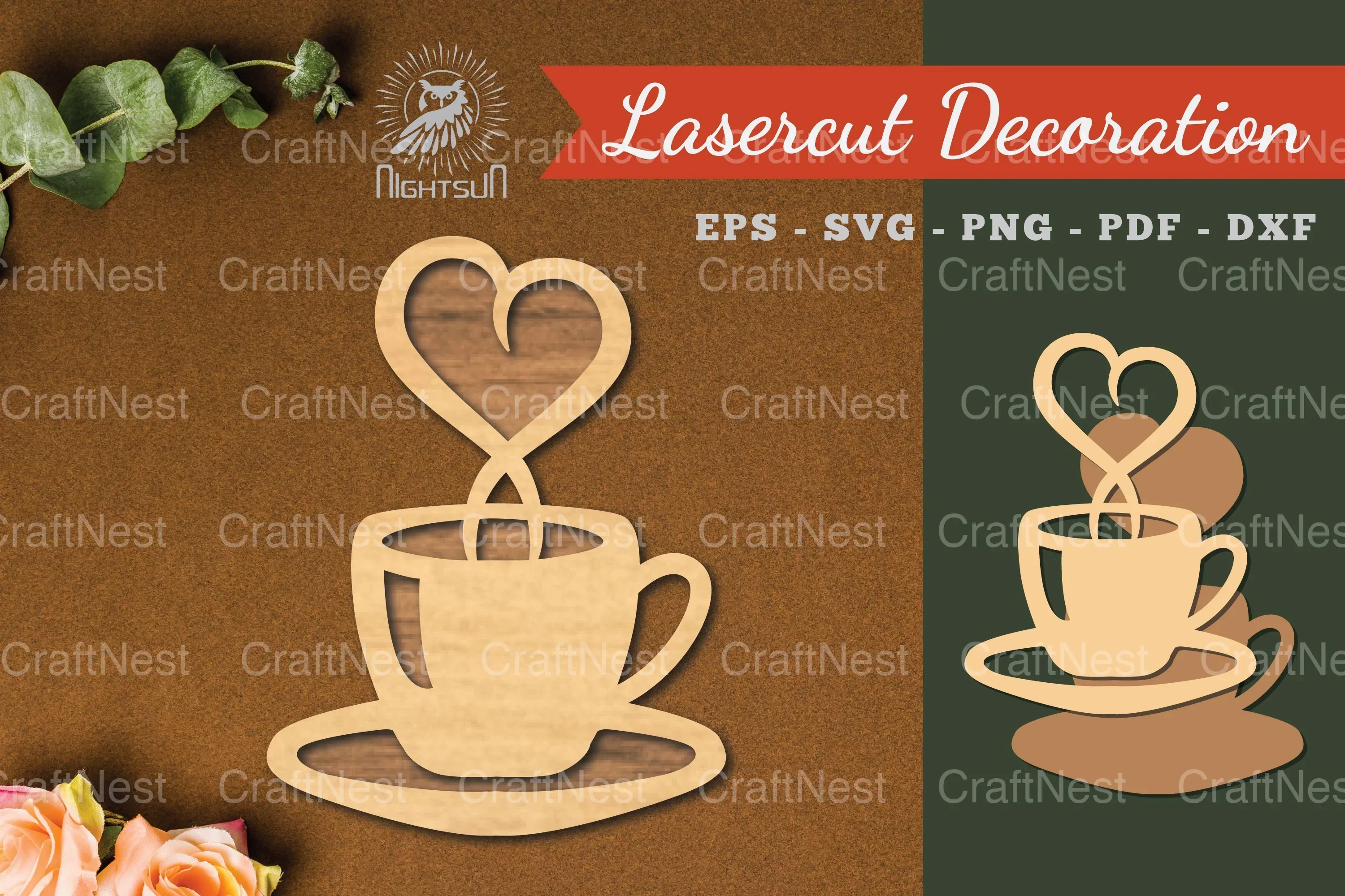 Love Coffee Laser Cut Decoration Clipart Bundle