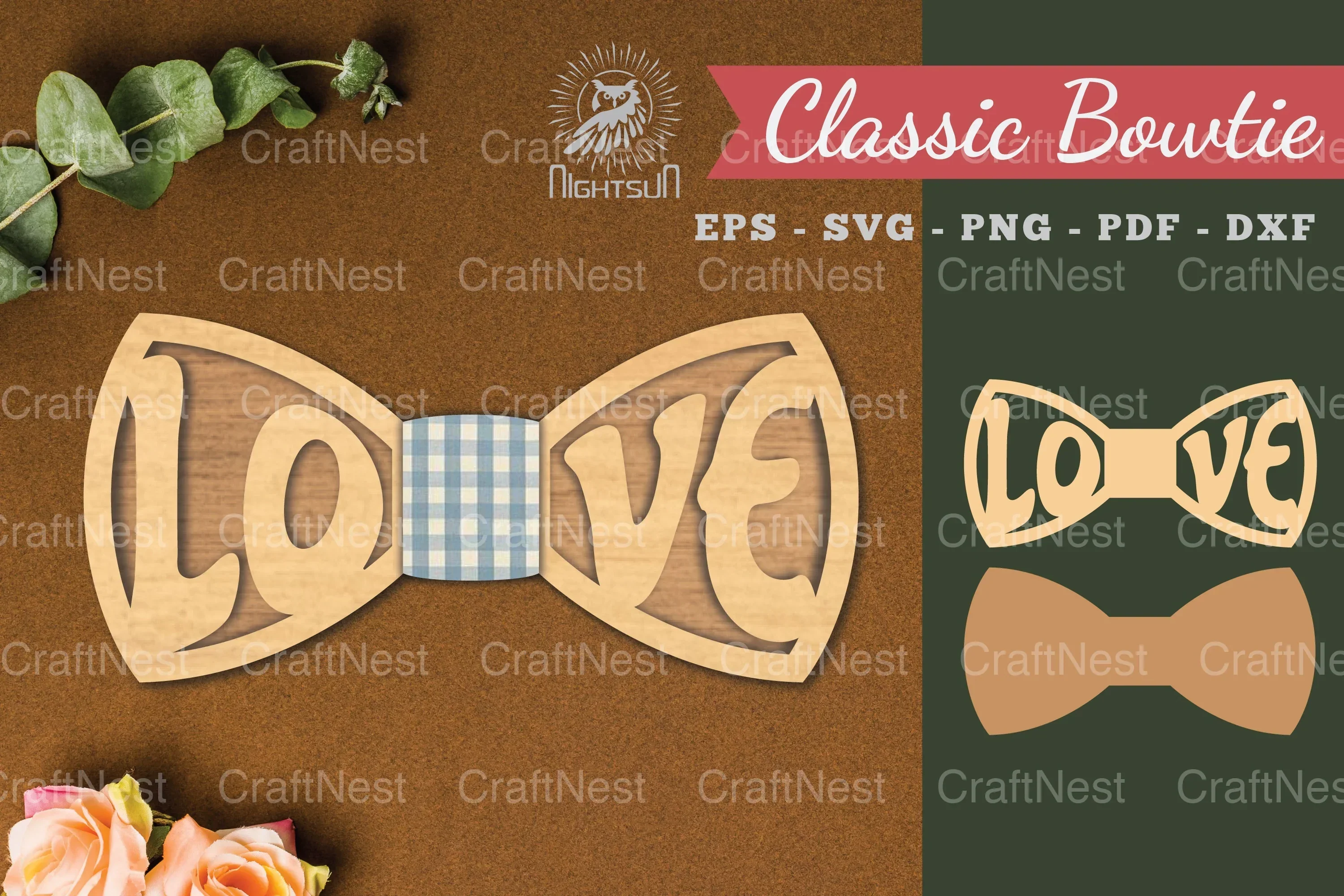 Love Laser Cut Bowtie Clipart Bundle
