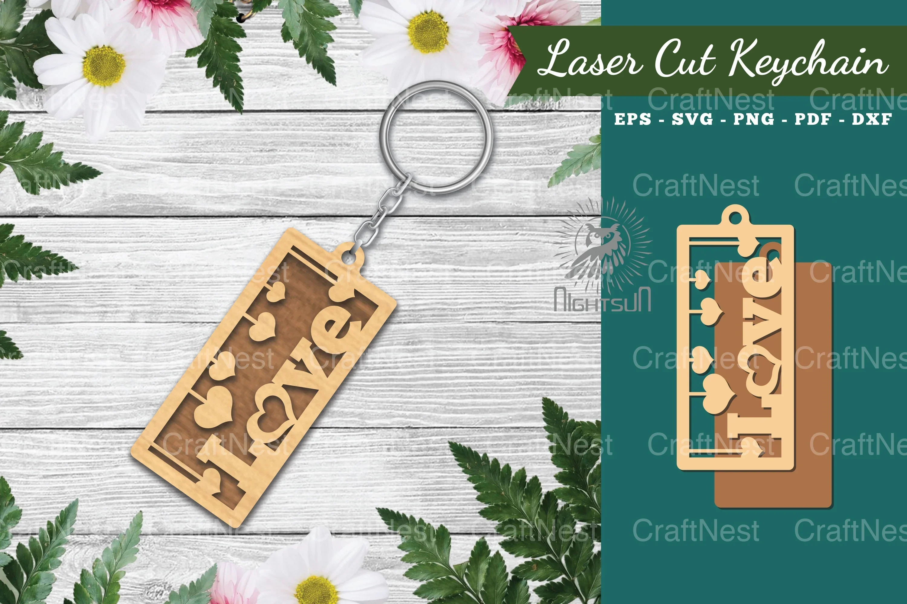 Love Laser Cut Keychain Design Bundle