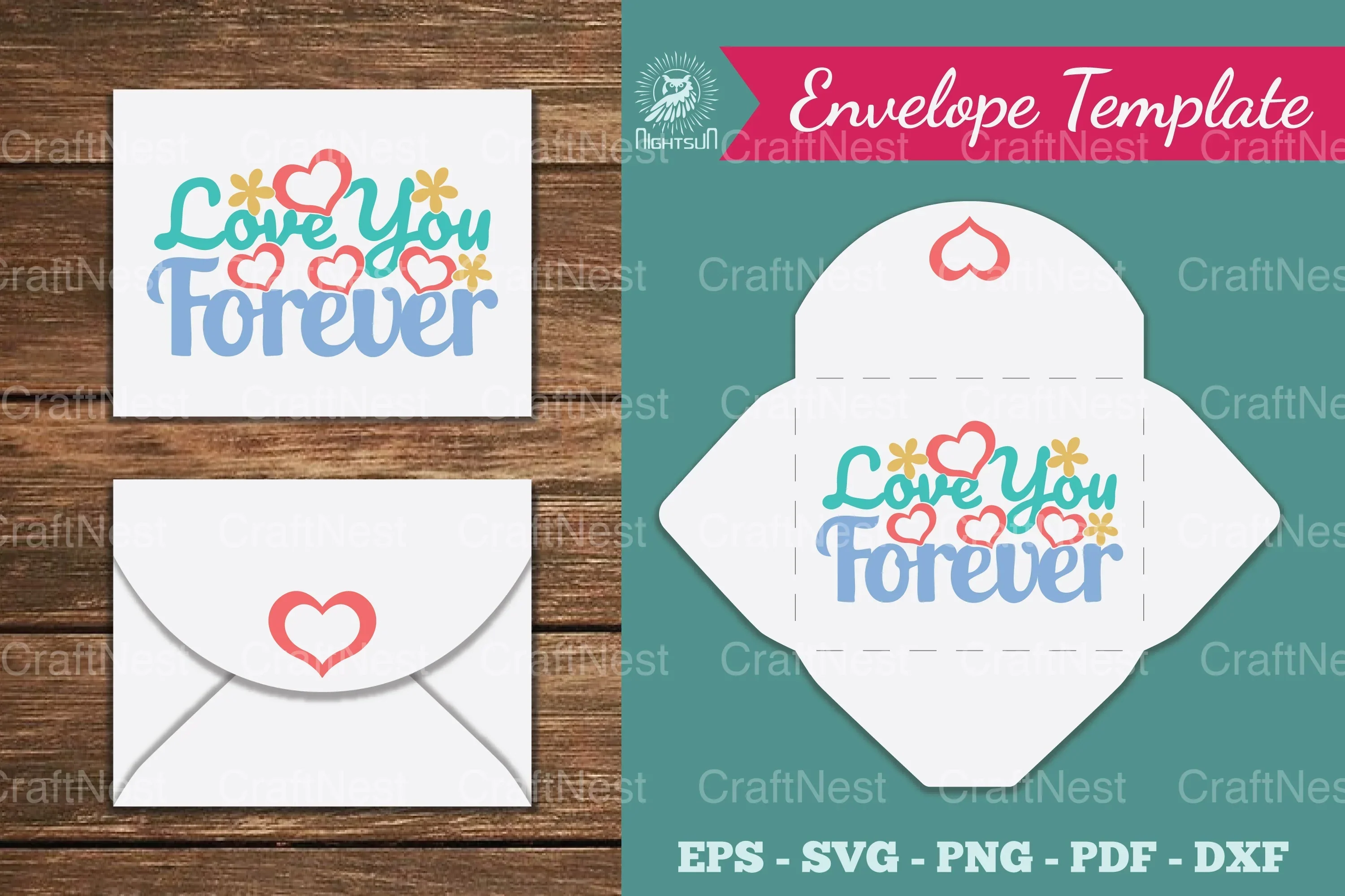 Love You Forever Envelope Template Bundle