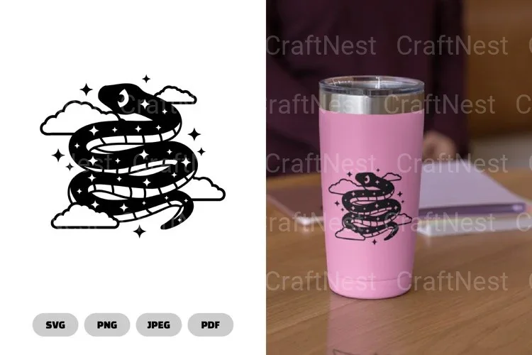 Magical Celestial Snake Clipart Bundle