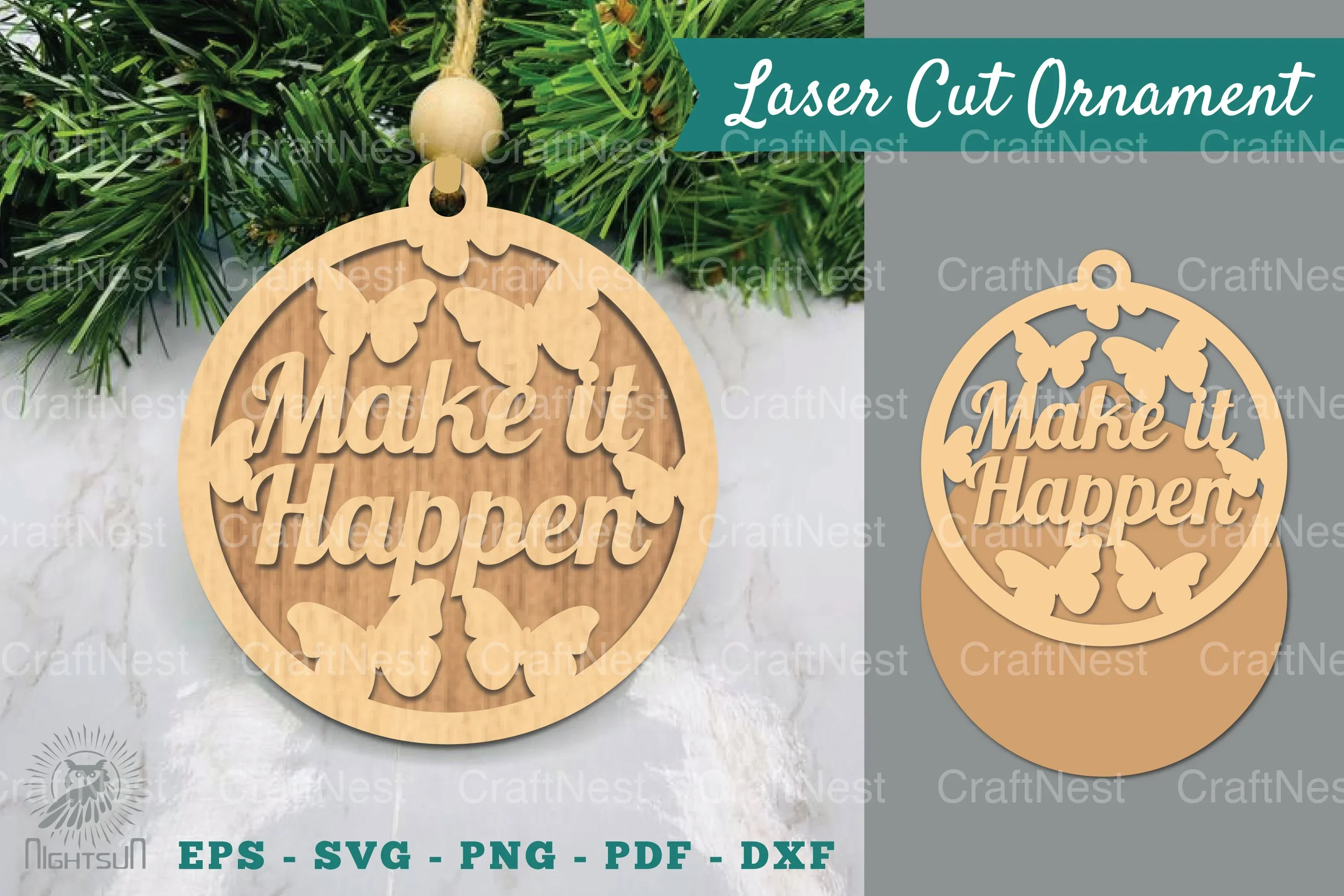 Make It Happen Laser Cut Ornament Clipart Bundle