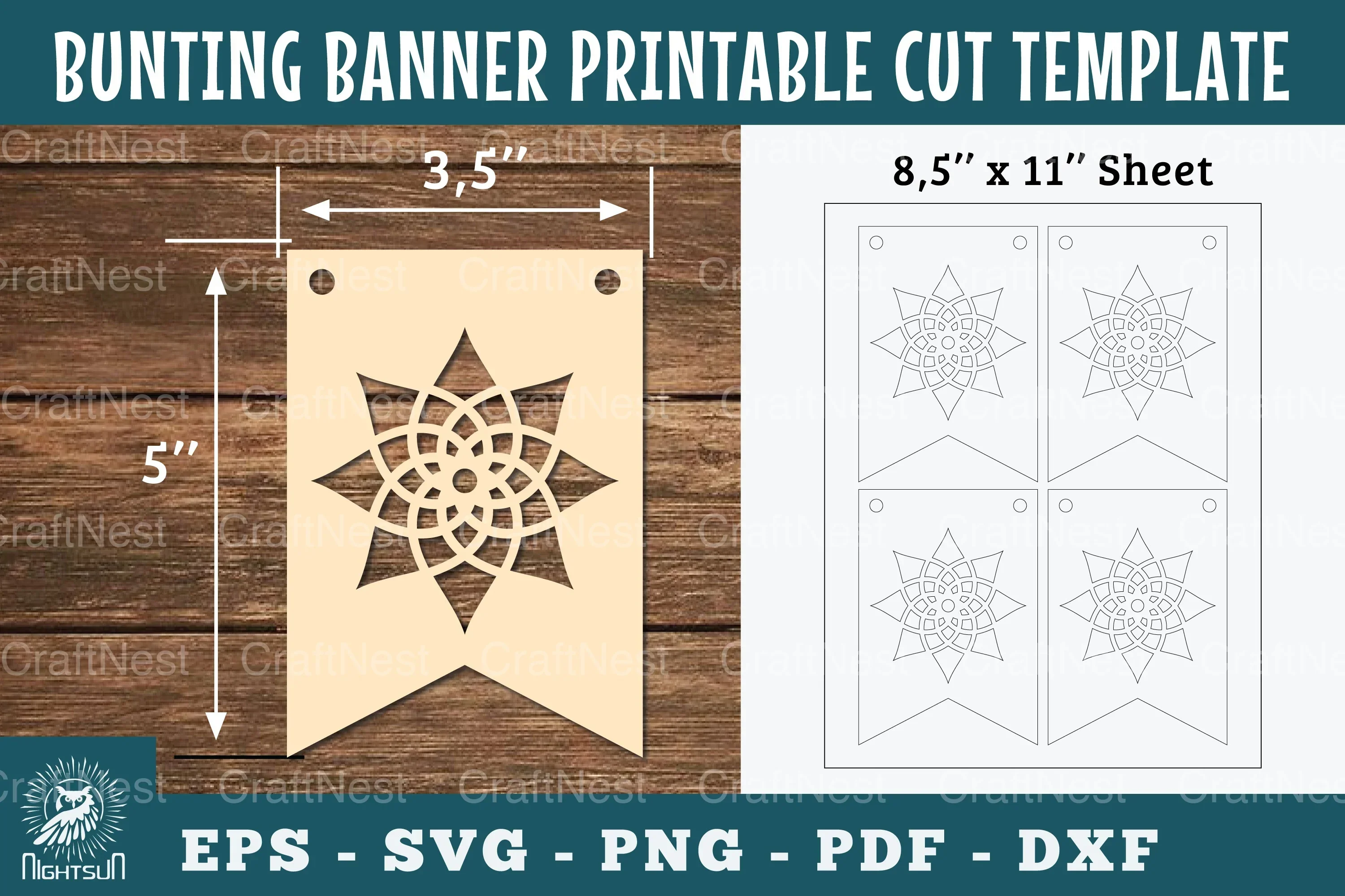 Mandala Bunting Banner Printable Clipart Bundle
