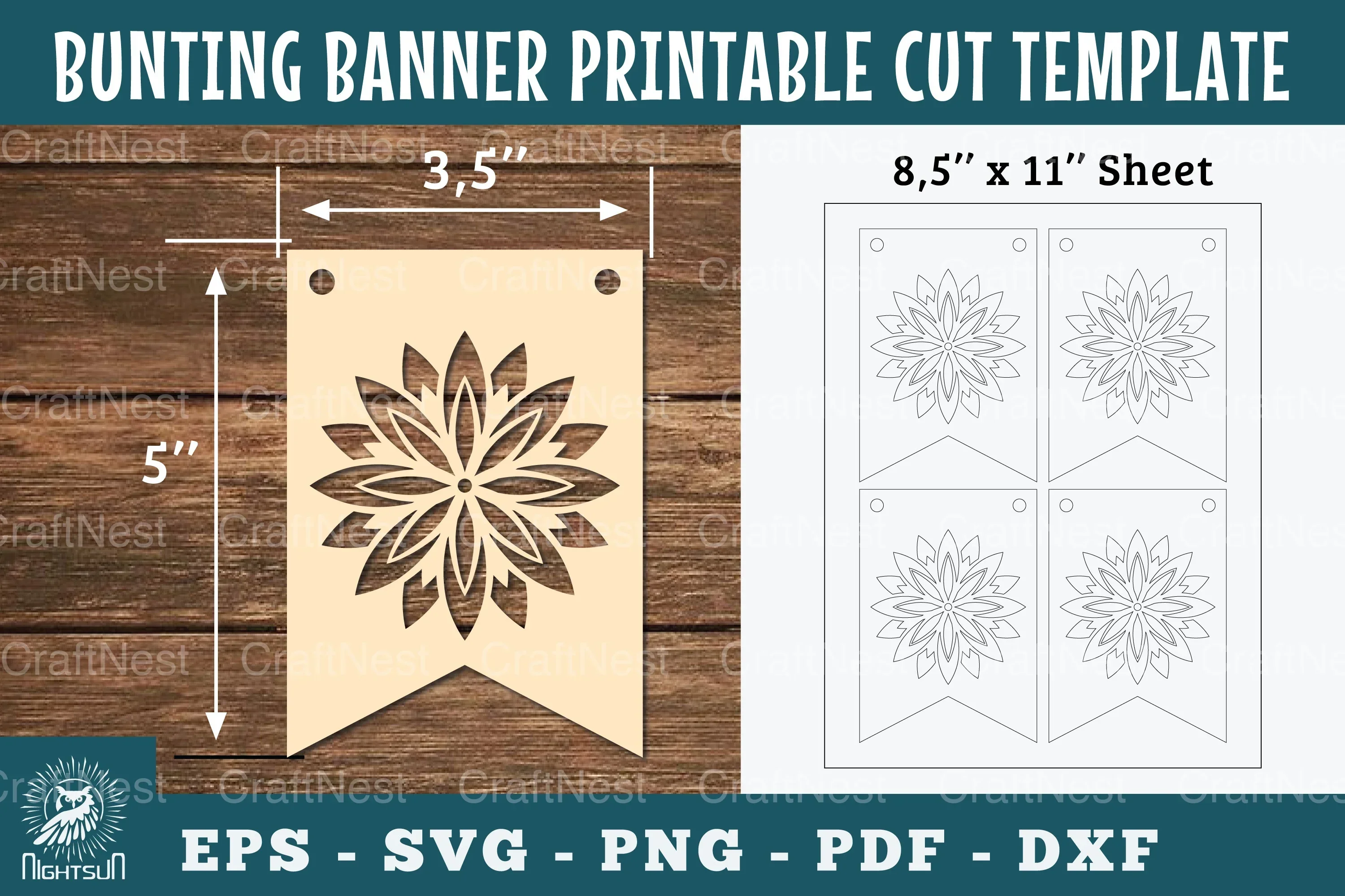 Mandala Bunting Banner Printable Clipart Bundle