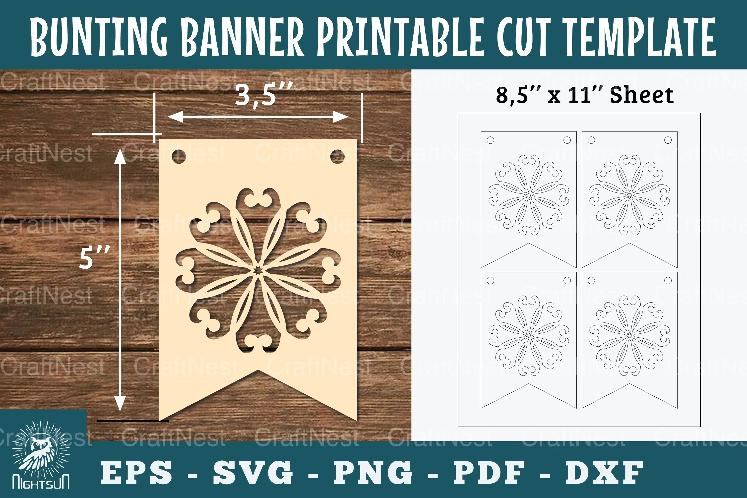 Mandala Bunting Banner Printable Clipart Bundle