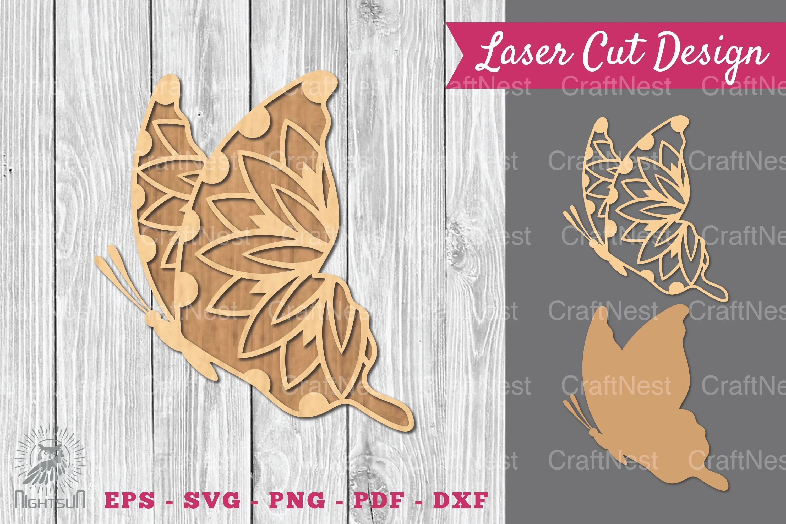 Mandala Butterfly Laser Cut Decoration Clipart Bundle