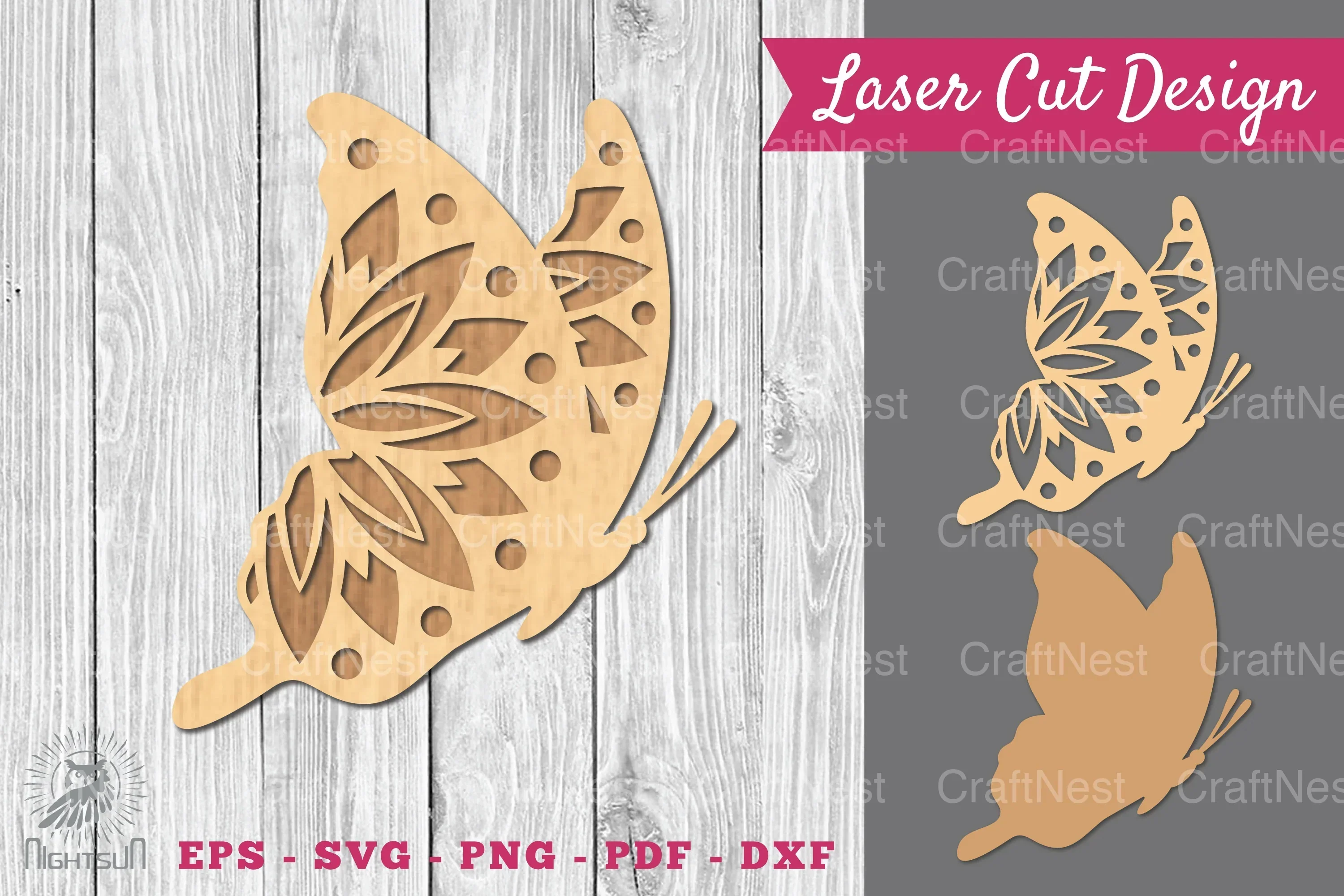 Mandala Butterfly Laser Cut Decoration Clipart Bundle