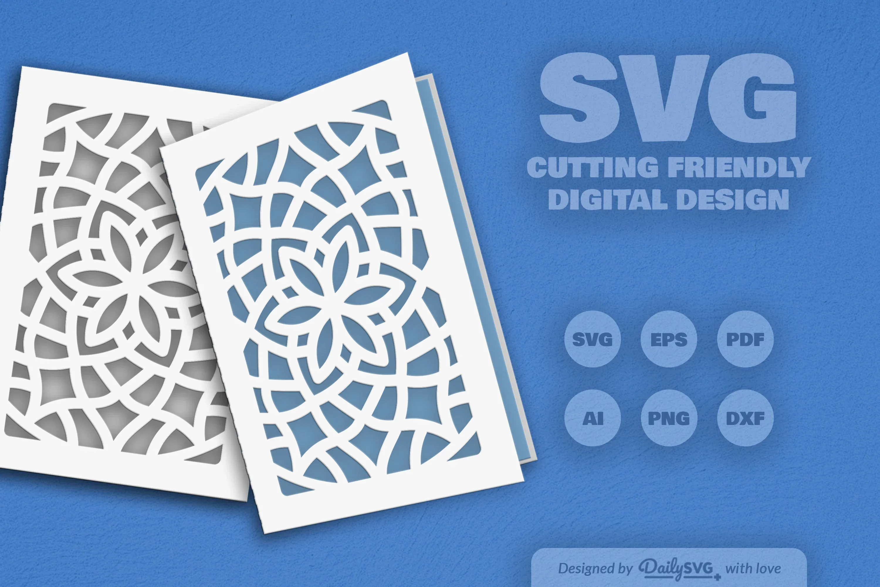 Mandala Greeting Card Papercut Clipart SVG Bundle - Image 9