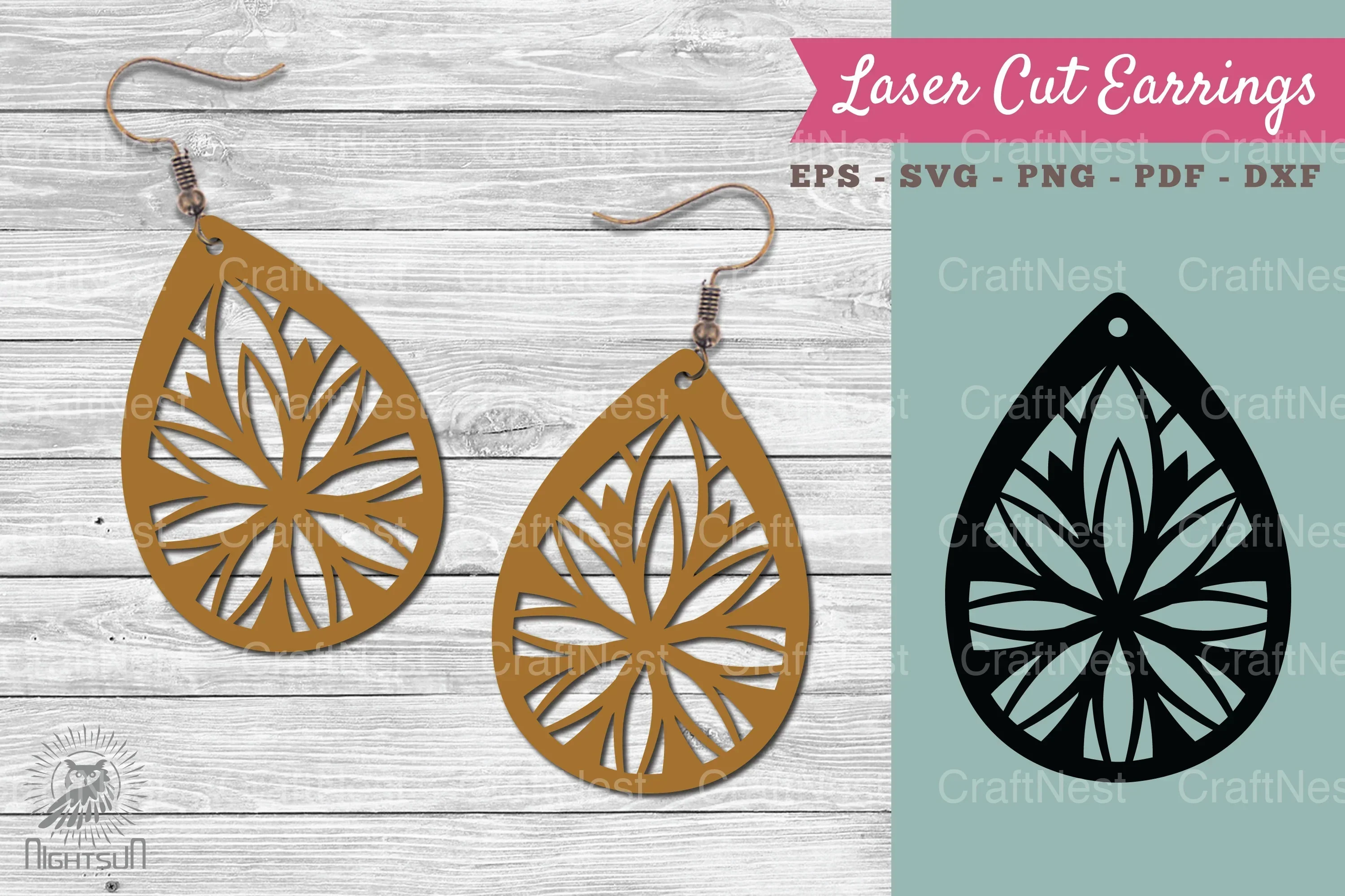 Mandala Laser Cut Earrings SVG Bundle