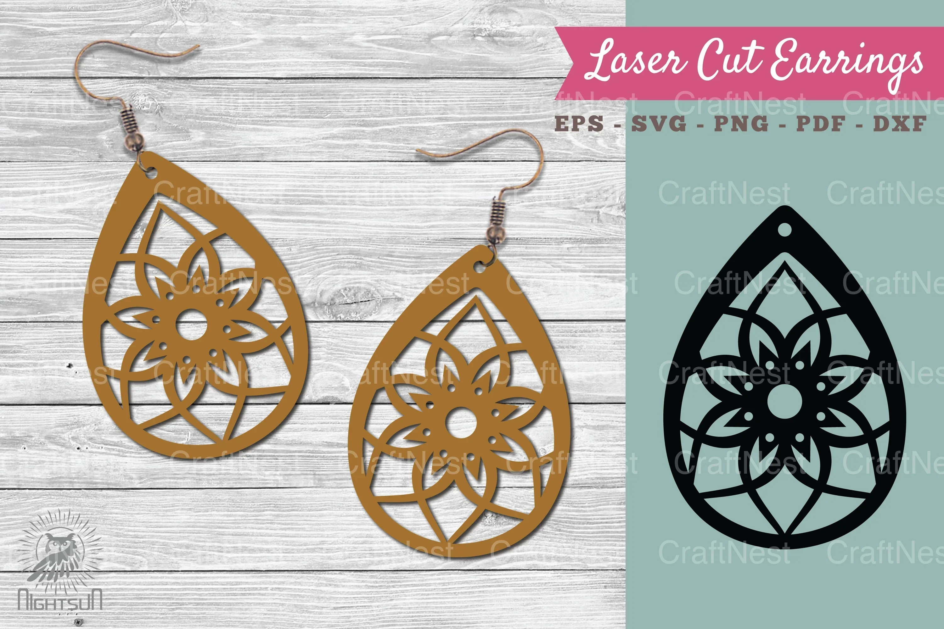 Mandala Laser Cut Earrings SVG Bundle